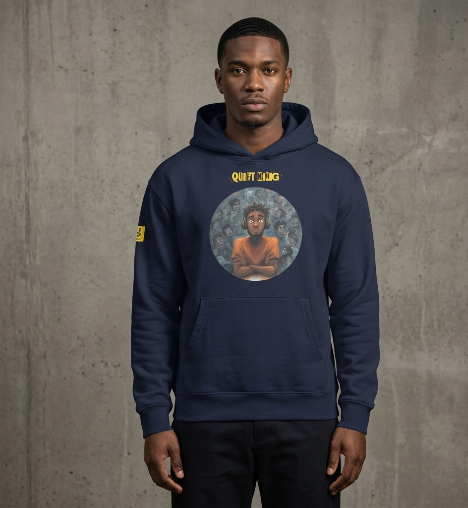 Xantho Philos™ Oversized Hoodie in Navy for men, minimalist heavyweight hoodie with a relaxed streetwear fit