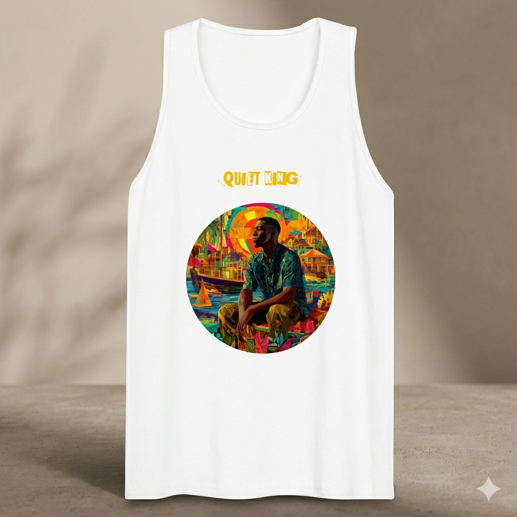 IntrovertedAlpha™ Tank Top in White for men, crisp minimalist tank top with a breathable everyday fit