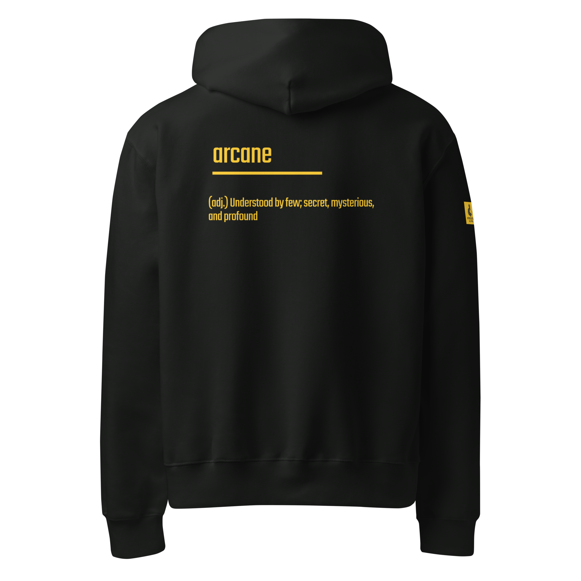 Xantho Philos™ Oversized Hoodie in Vintage Black for men, premium heavyweight streetwear with a relaxed oversized fit