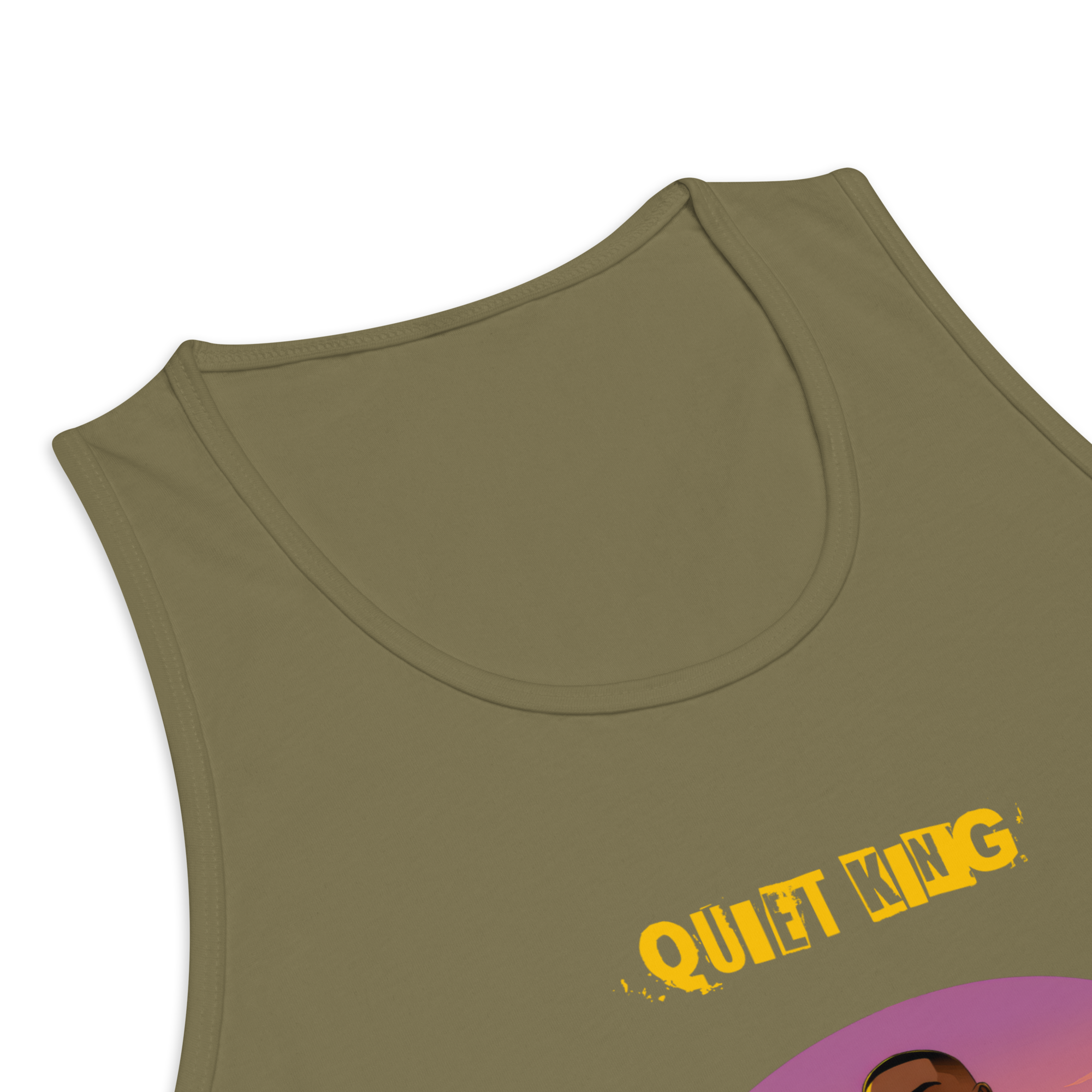 IntrovertedAlpha™ Tank Top in Military Green for men, athletic streetwear tank with a grounded utilitarian tone