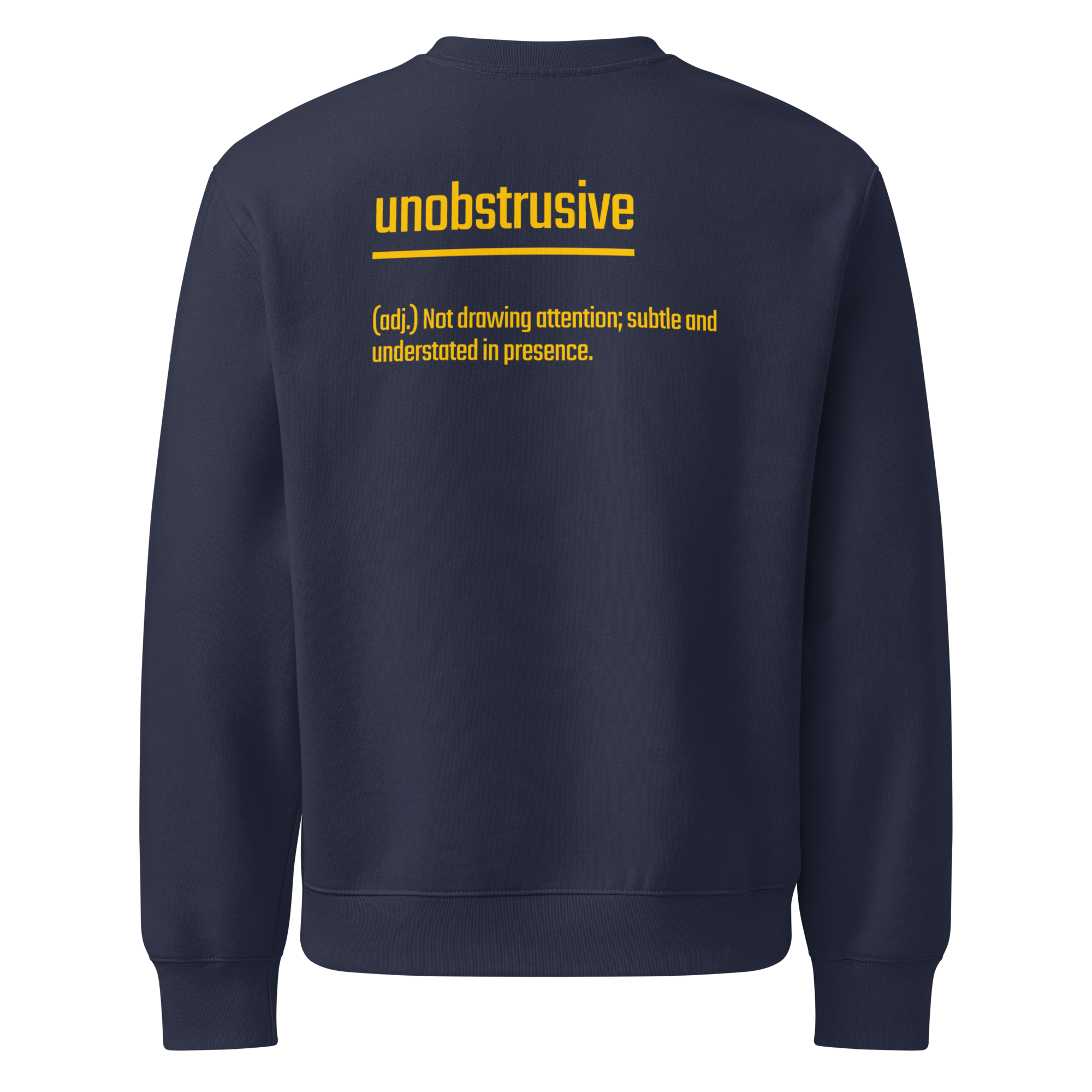 IntrovertedAlpha™ Oversized Sweatshirt in Navy for men, minimalist premium sweatshirt with everyday streetwear style