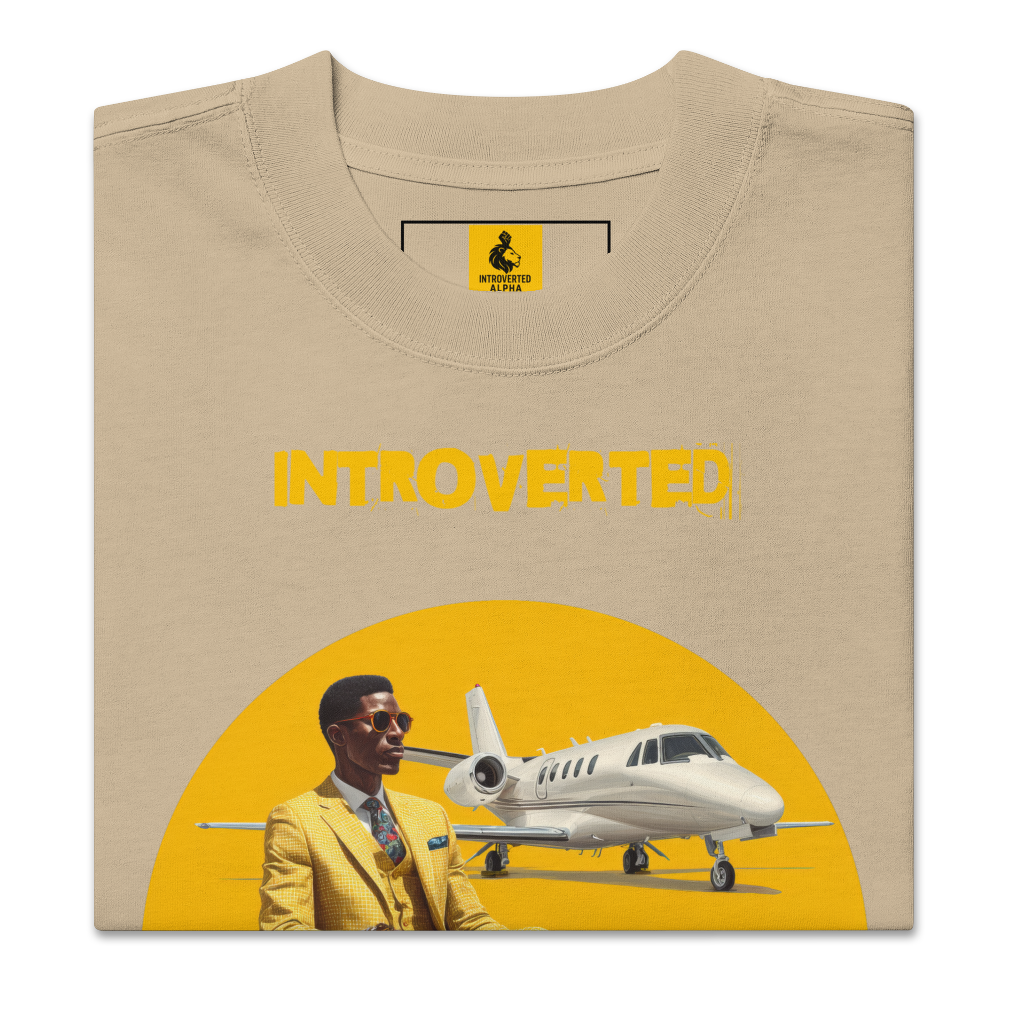 Xantho Philos™ Oversized Faded T-Shirt in Faded Khaki for men, neutral oversized T-shirt with casual streetwear style