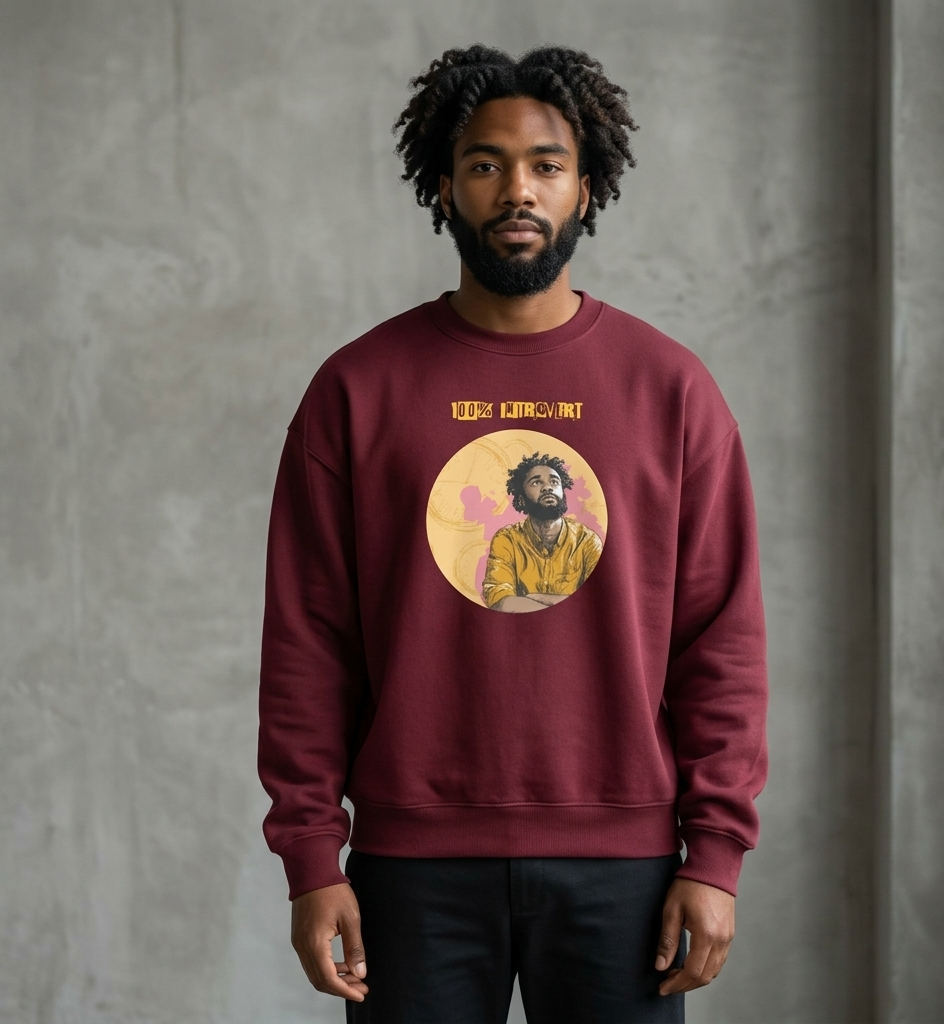 Xantho Philos™ Oversized Sweatshirt in Maroon for men, rich-toned oversized sweatshirt with heavyweight comfort