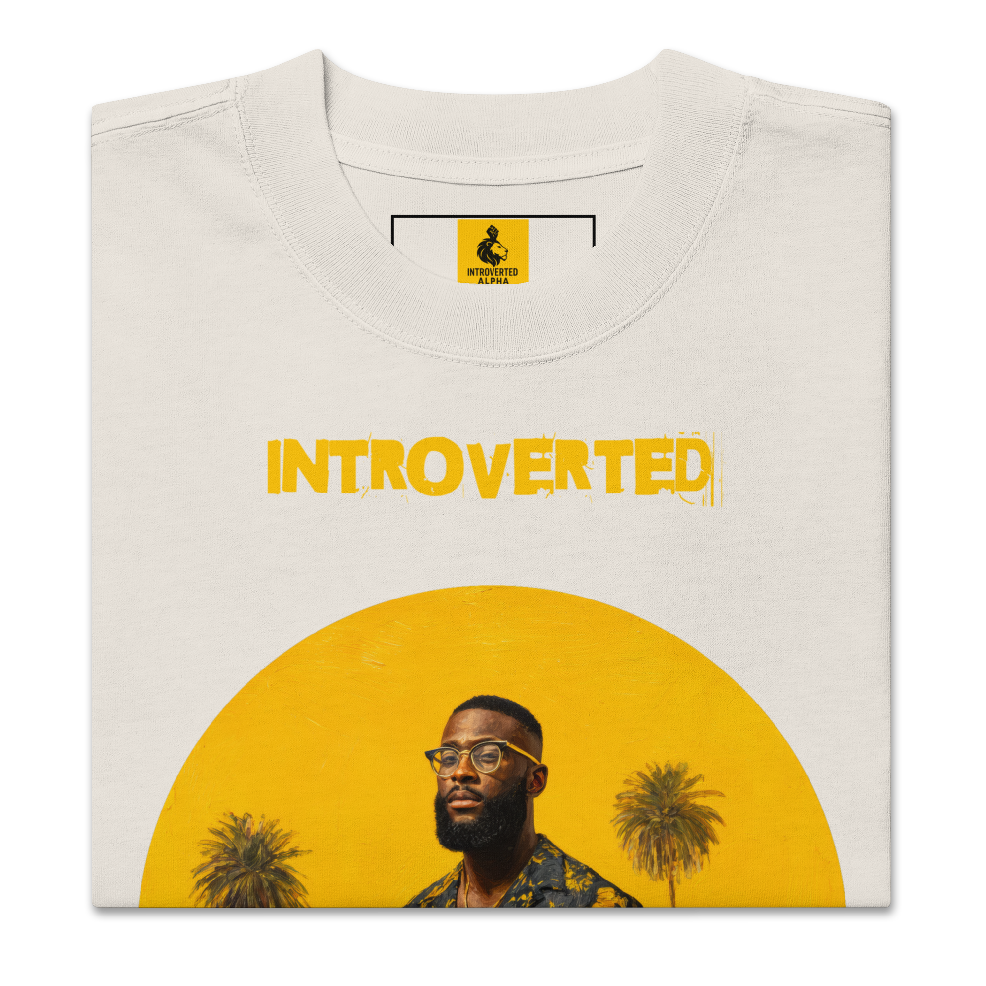 Xantho Philos™ Oversized Faded T-Shirt in Faded Bone for men, soft neutral oversized T-shirt with a minimalist streetwear feel
