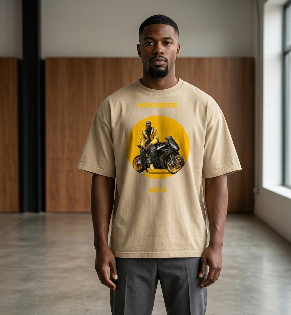 Xantho Philos™ Oversized Faded T-Shirt in Faded Khaki for men, neutral oversized T-shirt with casual streetwear style