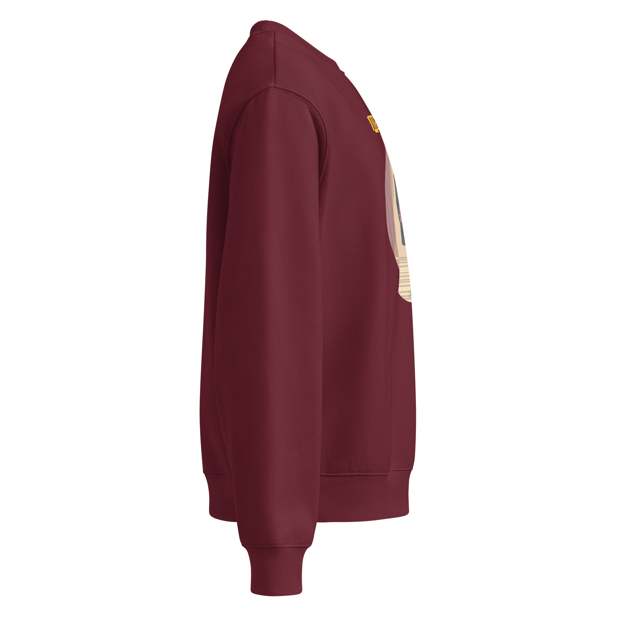 IntrovertedAlpha™ Oversized Sweatshirt in Maroon for men, rich-toned oversized sweatshirt with heavyweight comfort