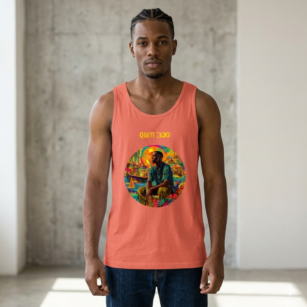IntrovertedAlpha™ Tank Top in Coral for men, lightweight summer tank top with a vibrant casual tone
