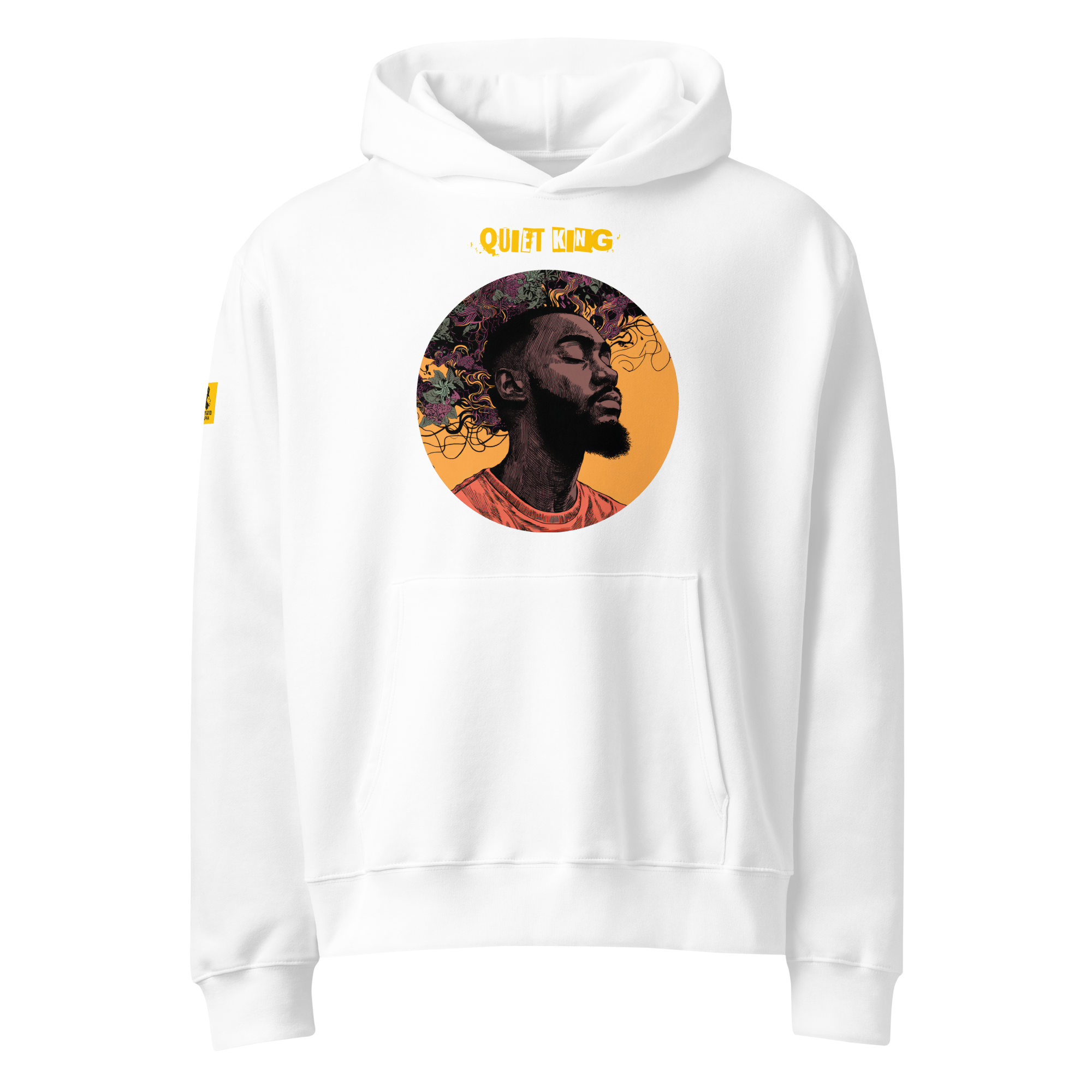 IntrovertedAlpha™ Oversized Hoodie in White for men, crisp minimalist oversized hoodie with premium streetwear appeal