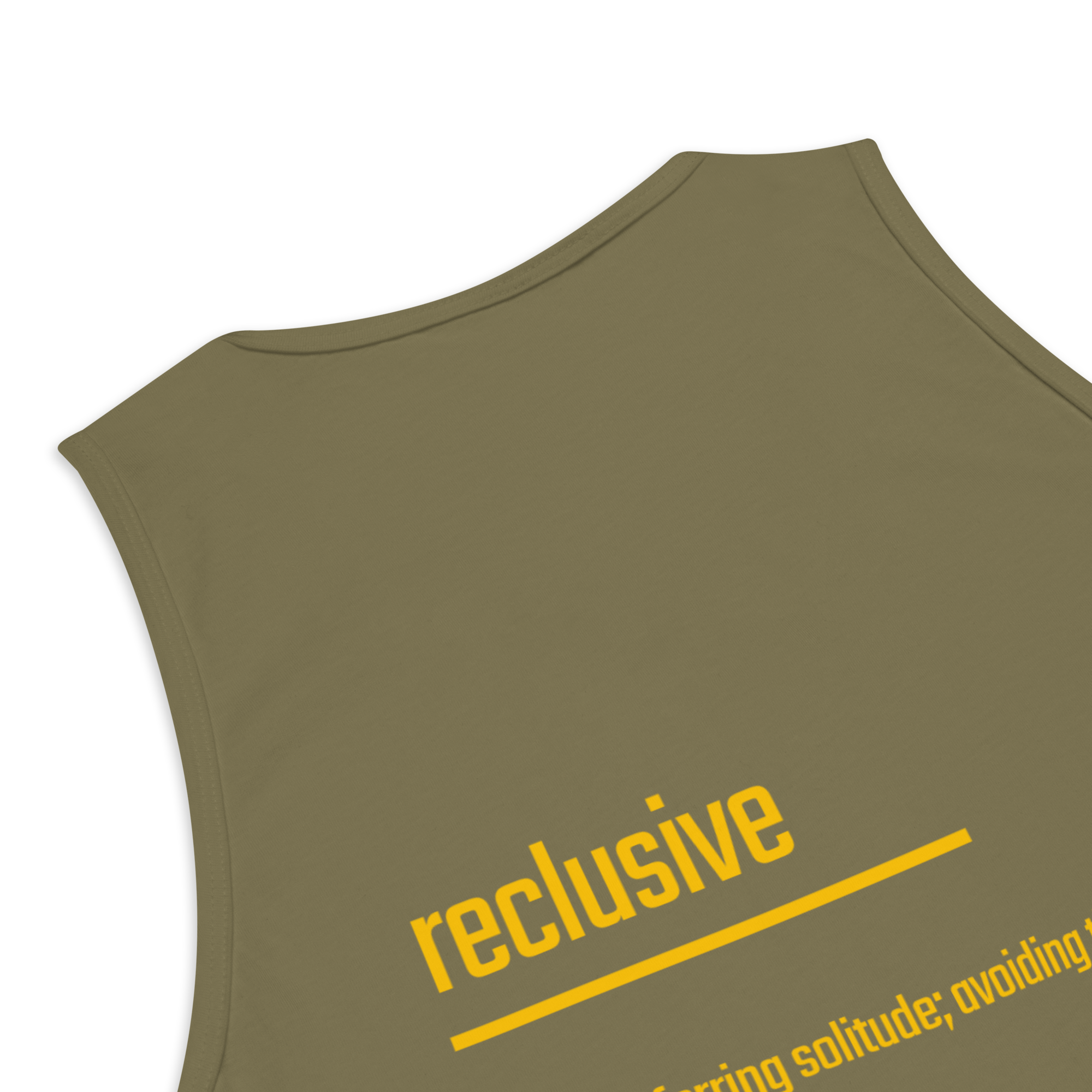 IntrovertedAlpha™ Tank Top in Military Green for men, athletic streetwear tank with a grounded utilitarian tone