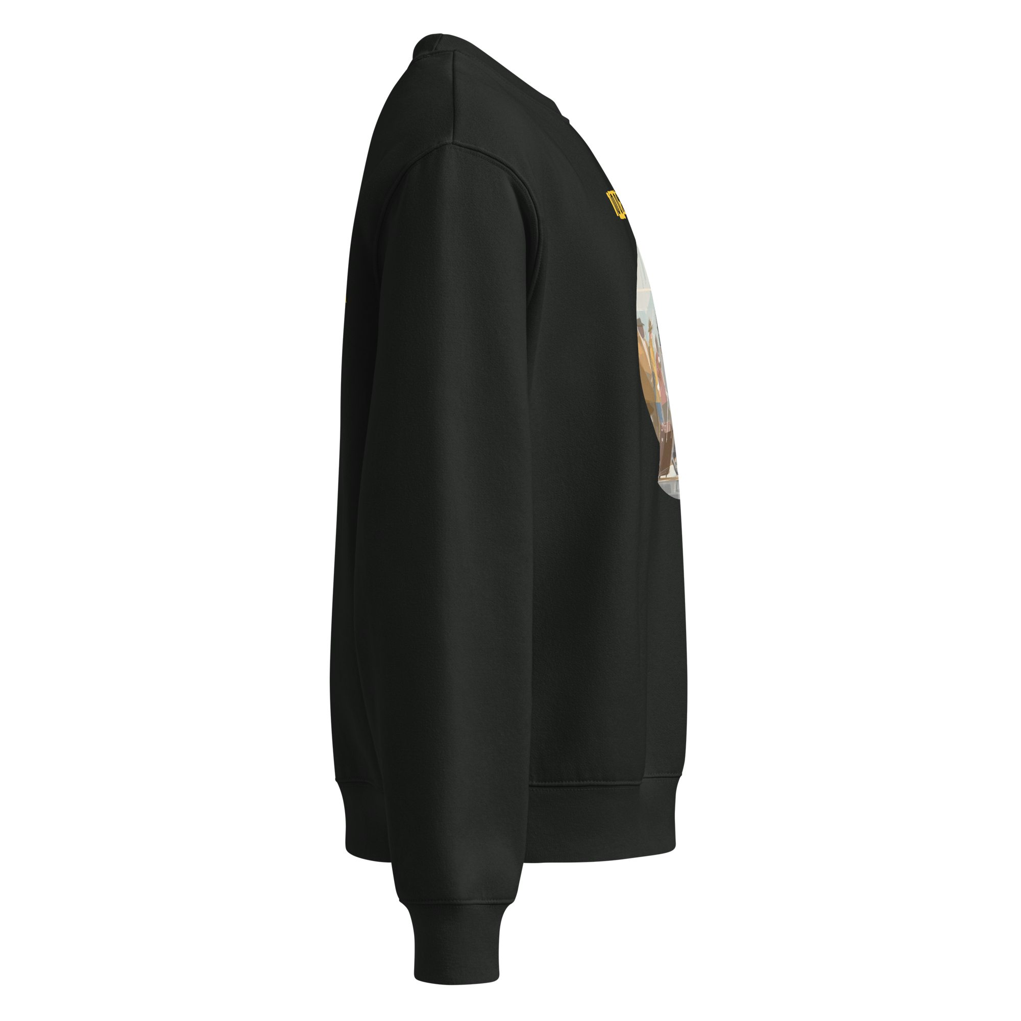 IntrovertedAlpha™ Oversized Sweatshirt in Vintage Black for men, washed heavyweight sweatshirt with a relaxed oversized fit