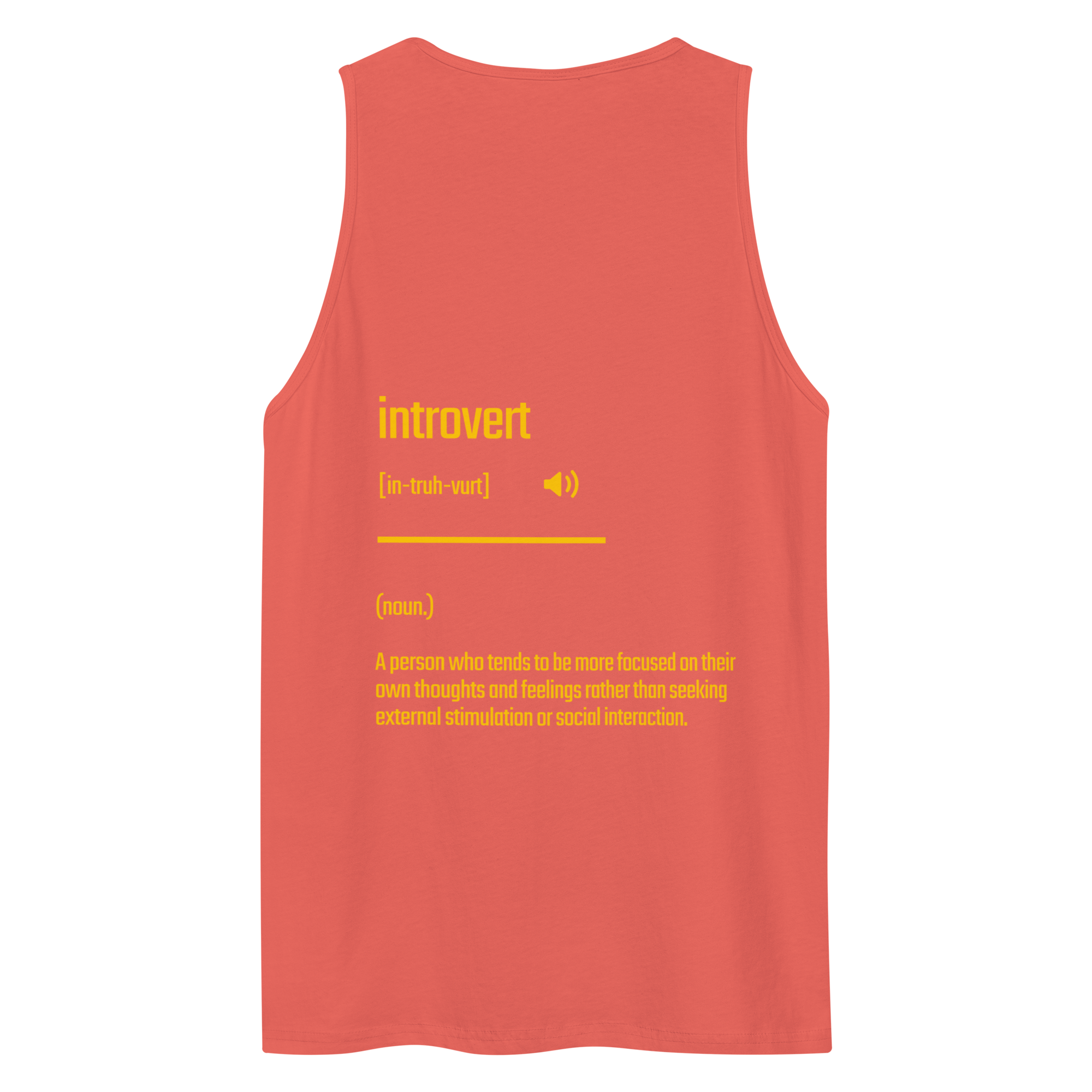 IntrovertedAlpha™ Tank Top in Coral for men, lightweight summer tank top with a vibrant casual tone