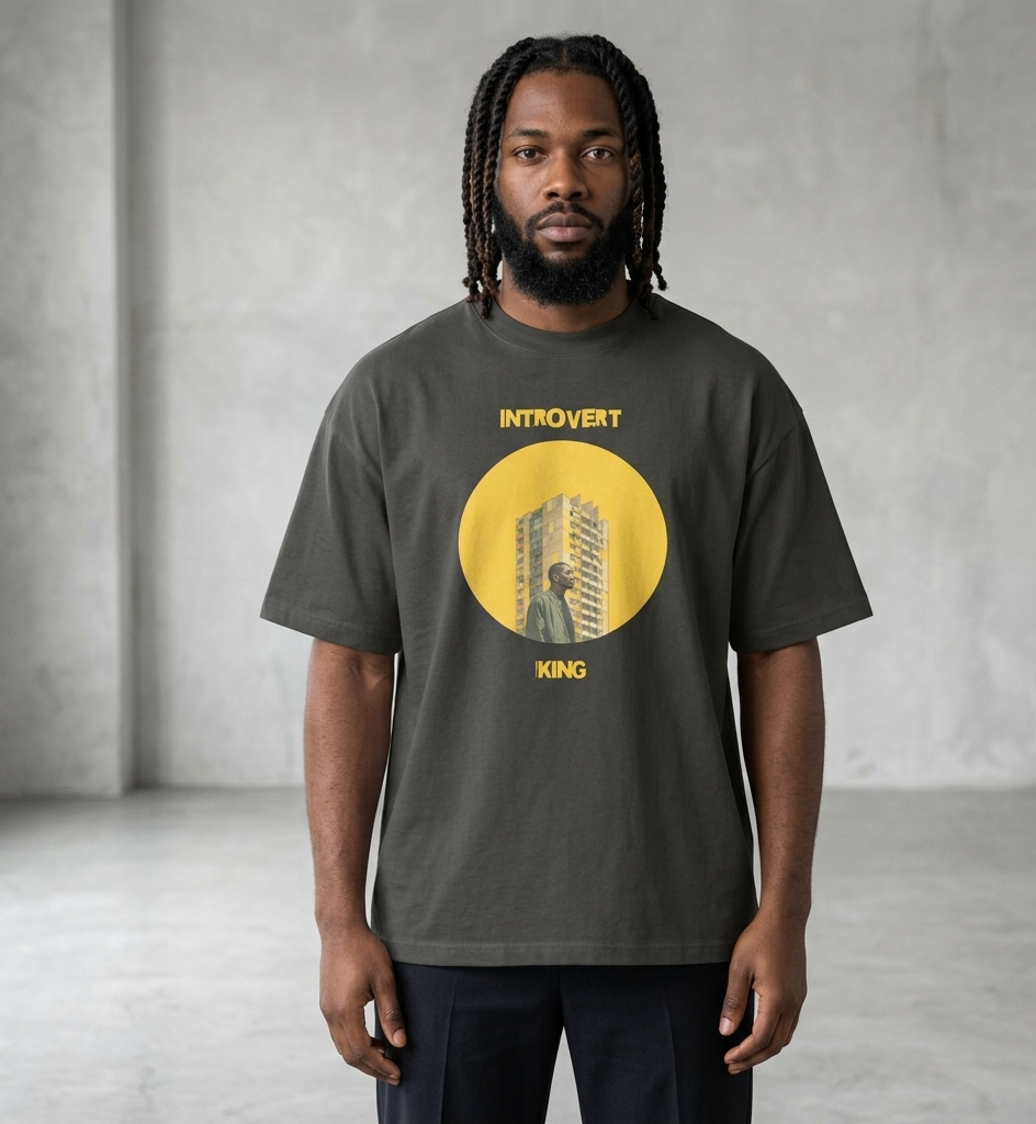 Xantho Philos™ Box Tee in Vintage Black for men, washed boxy T-shirt with a relaxed streetwear silhouette