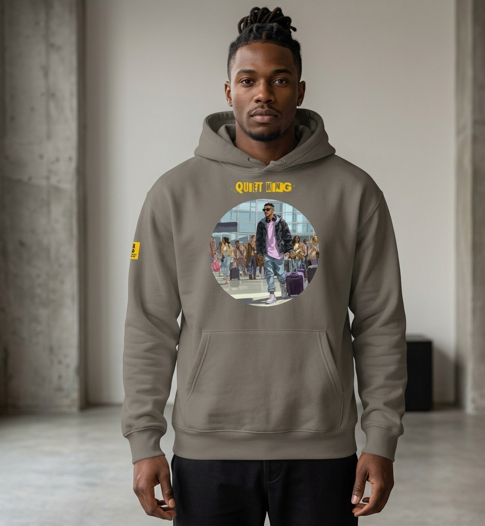 IntrovertedAlpha™ Oversized Hoodie in Asphalt for men, clean minimalist hoodie with premium heavyweight comfort