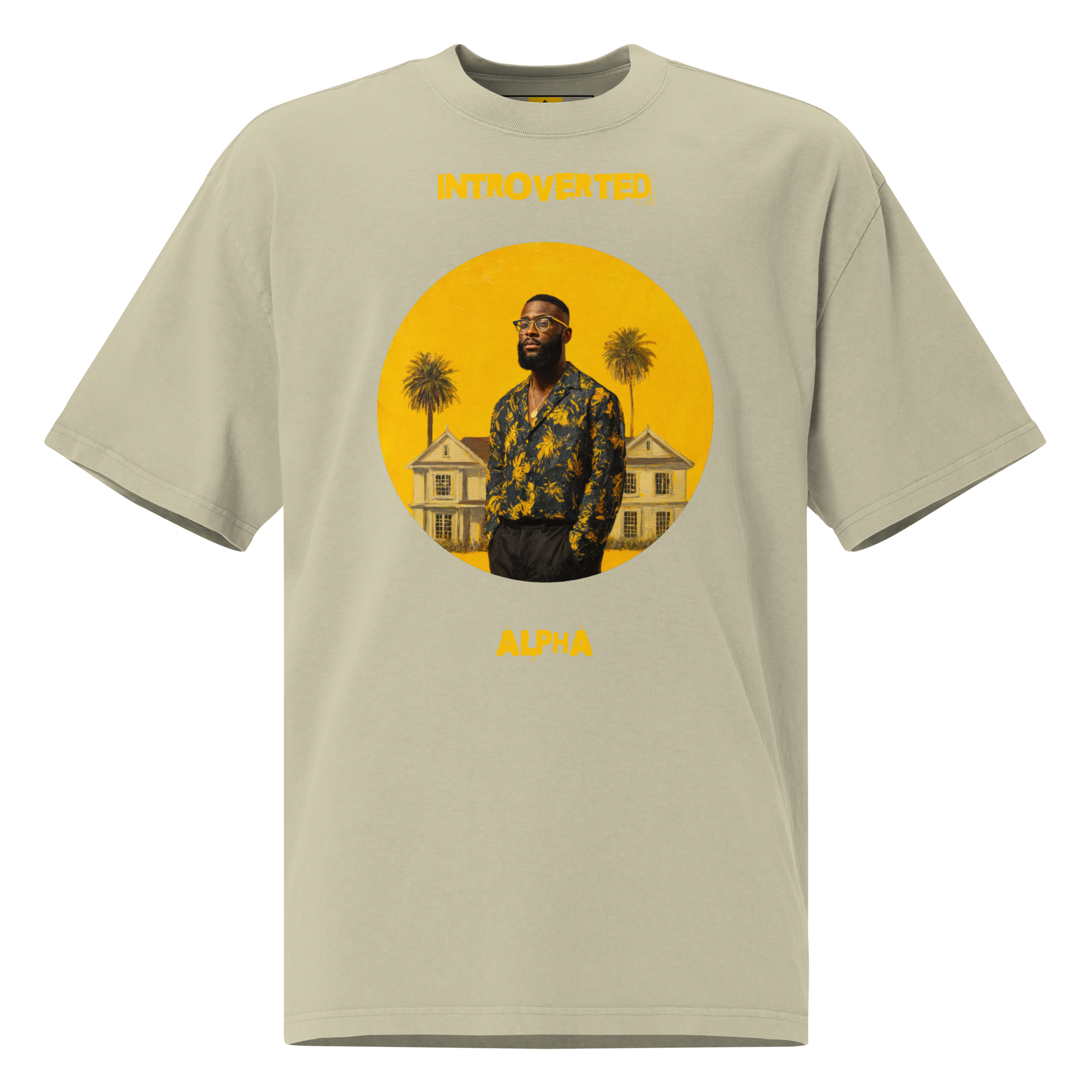 Xantho Philos™ Oversized Faded T-Shirt in Faded Eucalyptus for men, washed green oversized T-shirt with premium casual style