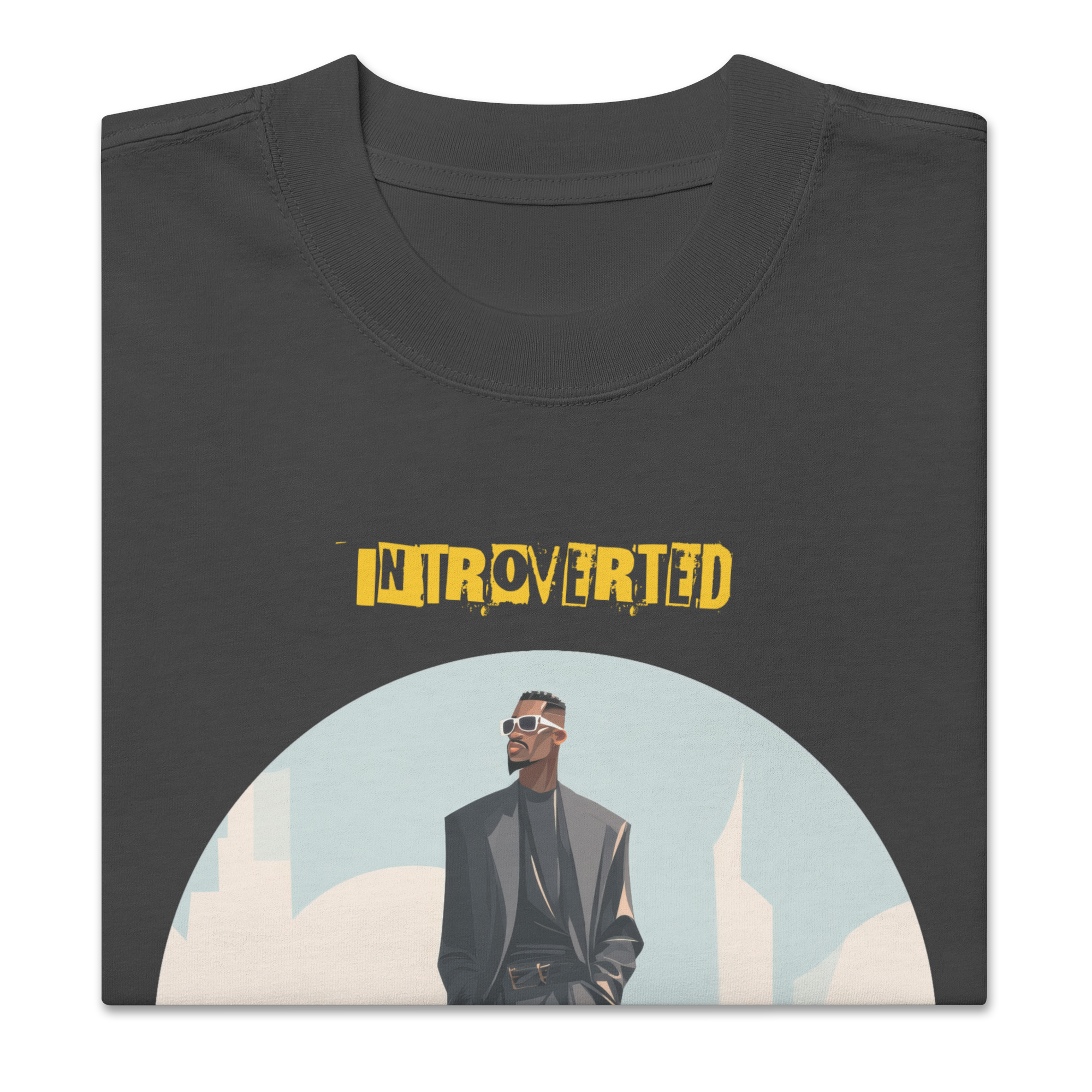 Xantho Philos™ Oversized Faded T-Shirt in Faded Black for men, vintage-wash streetwear with a relaxed oversized fit
