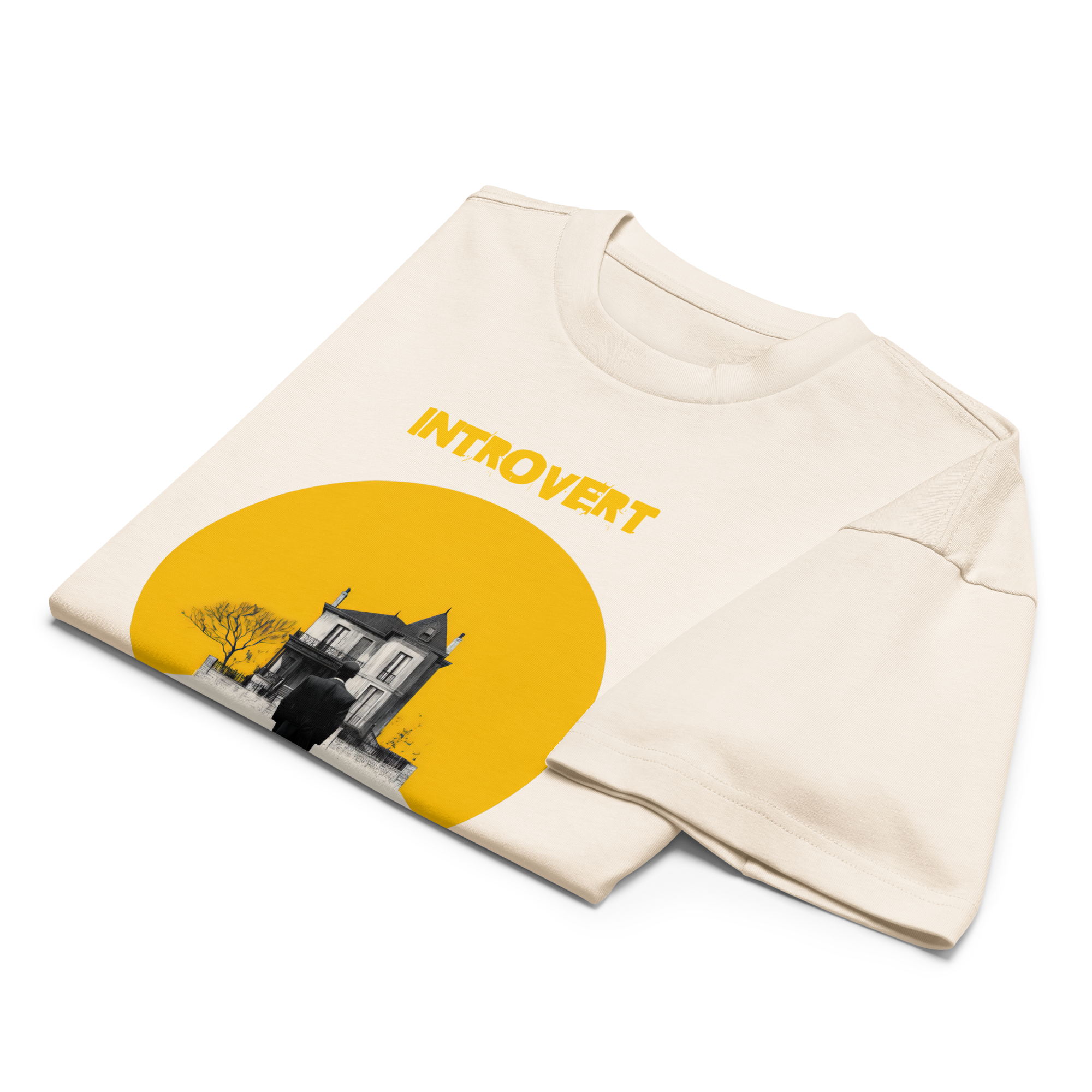 Xantho Philos™ Box Tee in Vintage White for men, soft-toned box tee with a minimalist oversized fit