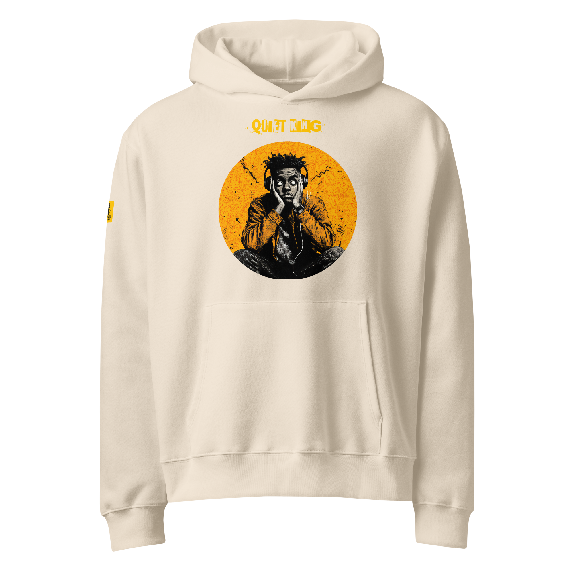 IntrovertedAlpha™ Oversized Hoodie in Dust for men, soft neutral heavyweight hoodie with a relaxed fit