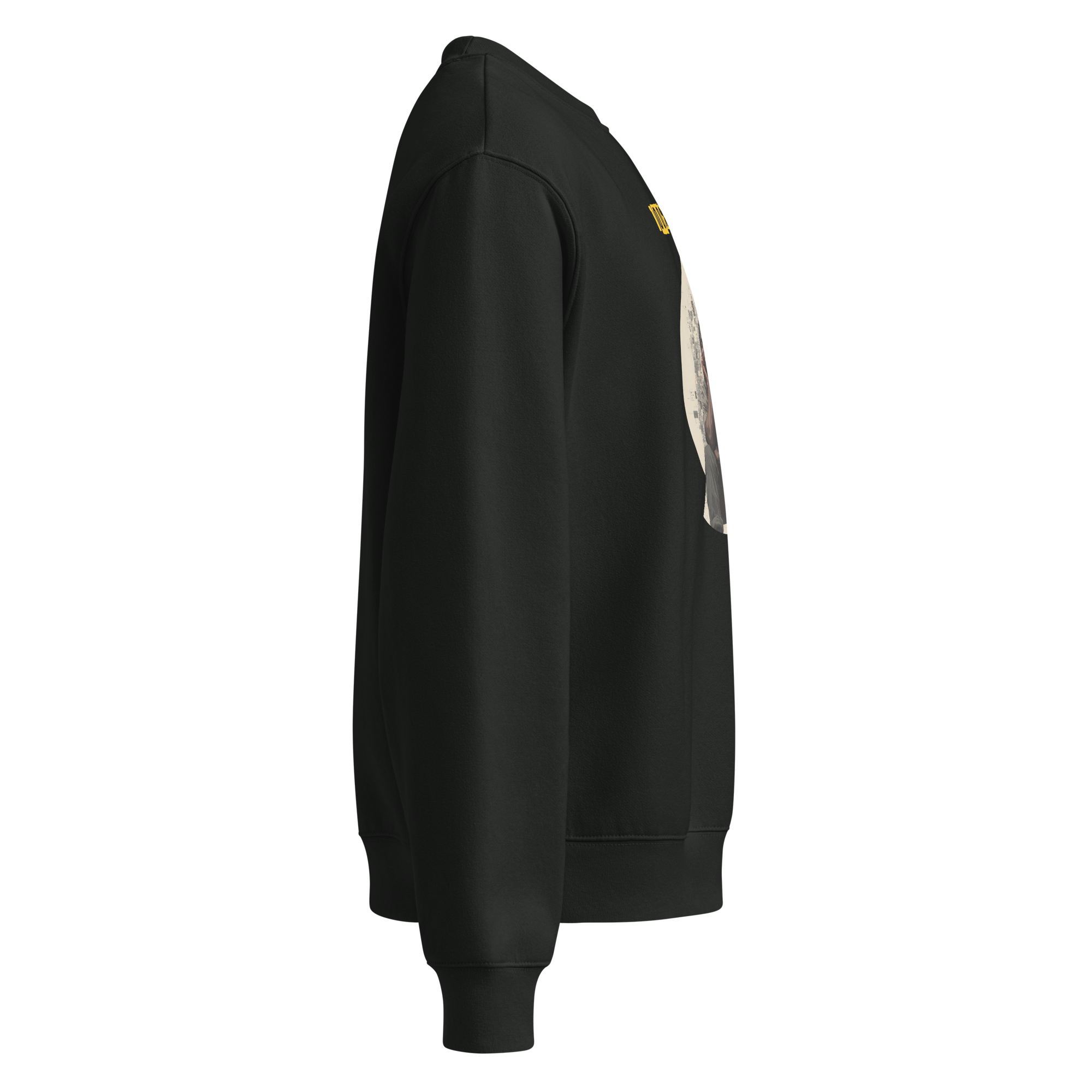 IntrovertedAlpha™ Oversized Sweatshirt in Vintage Black for men, washed heavyweight sweatshirt with a relaxed oversized fit