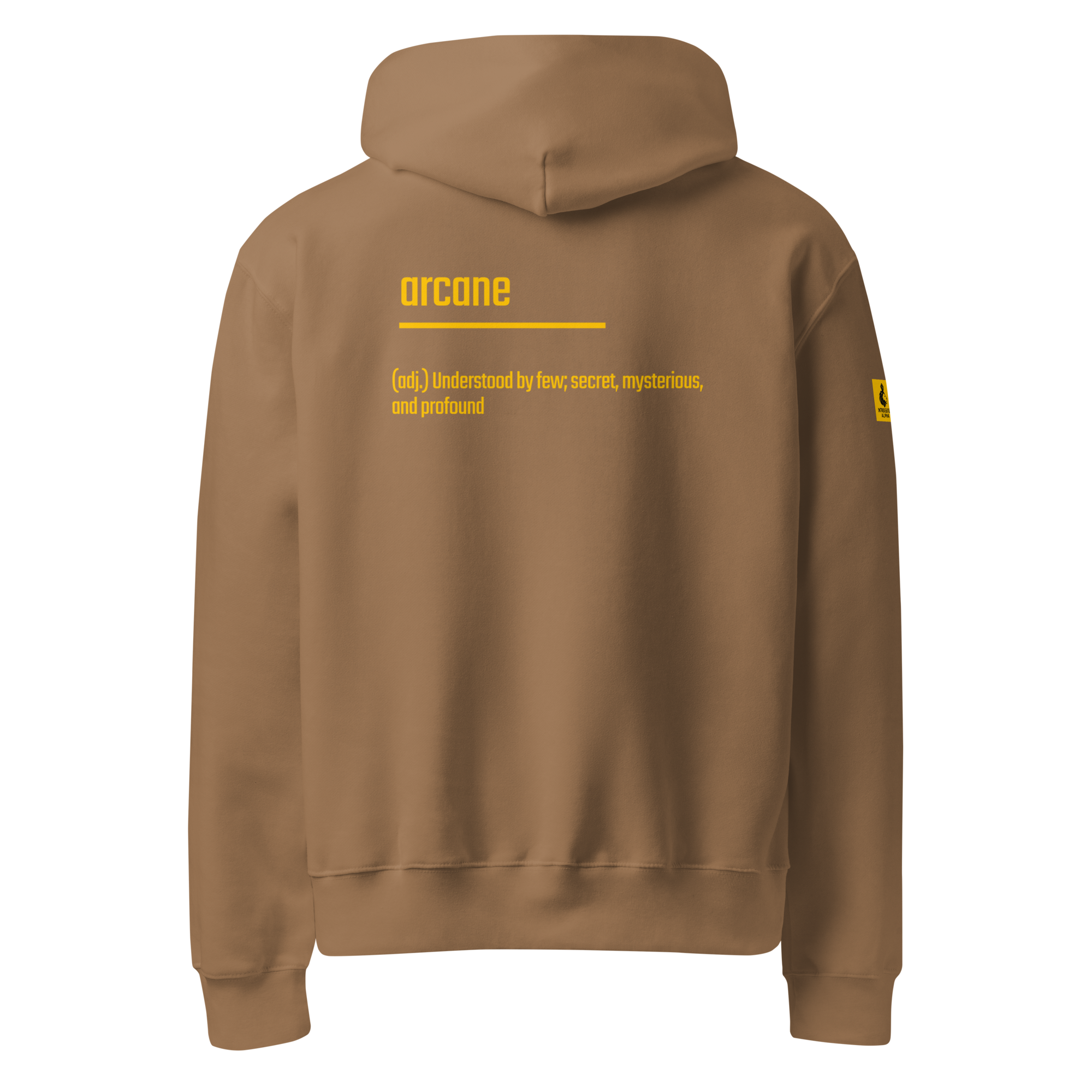 Xantho Philos™ Oversized Hoodie in Vintage Brown for men, premium oversized streetwear with a warm neutral tone