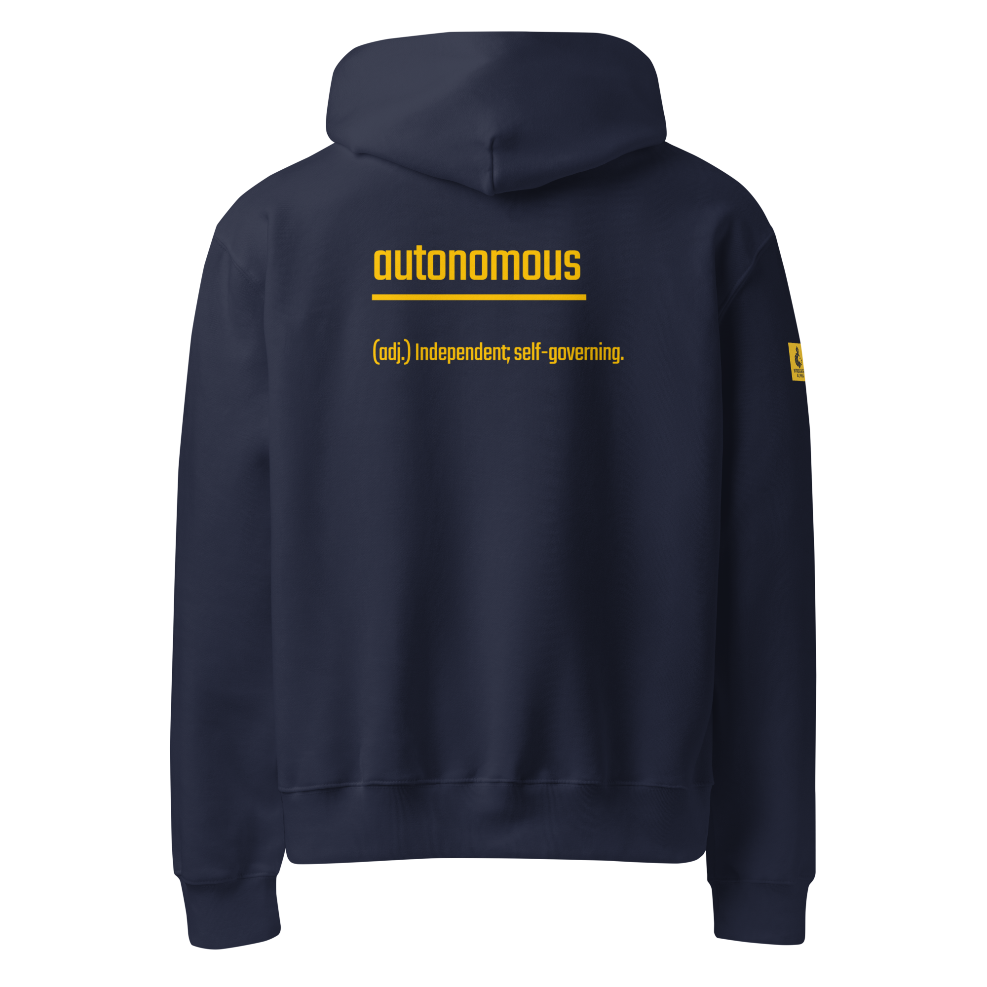 IntrovertedAlpha™ Oversized Hoodie in Navy for men, minimalist heavyweight hoodie with a relaxed streetwear fit