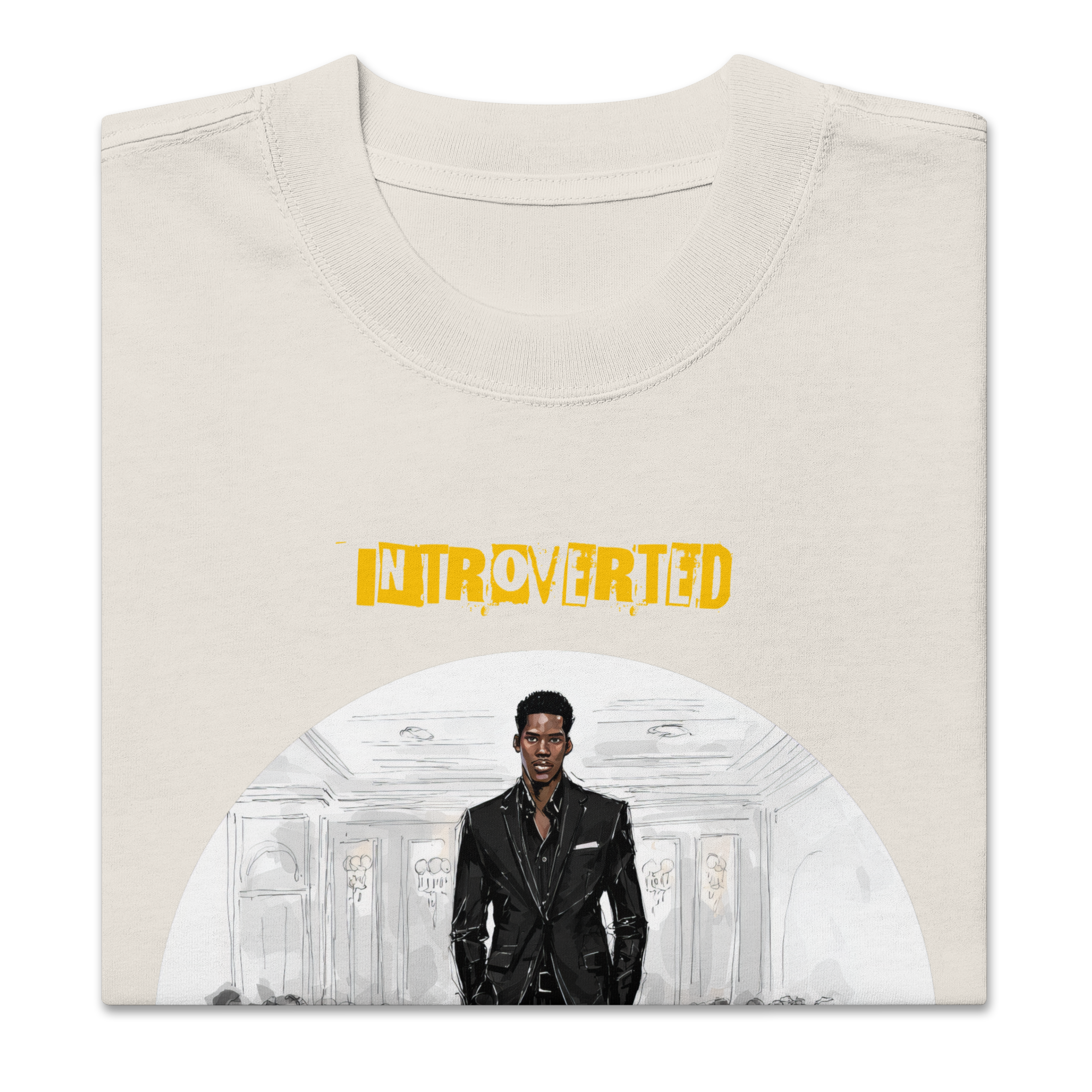 Xantho Philos™ Oversized Faded T-Shirt in Faded Bone for men, soft neutral oversized T-shirt with a minimalist streetwear feel