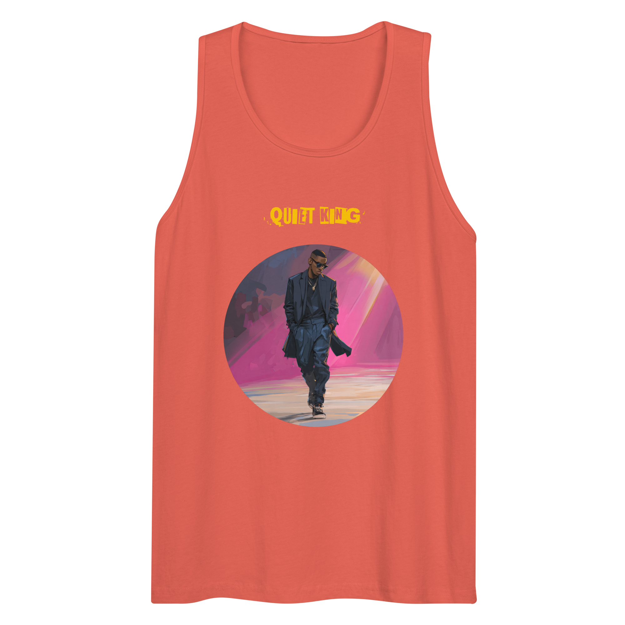 IntrovertedAlpha™ Tank Top in Coral for men, lightweight summer tank top with a vibrant casual tone