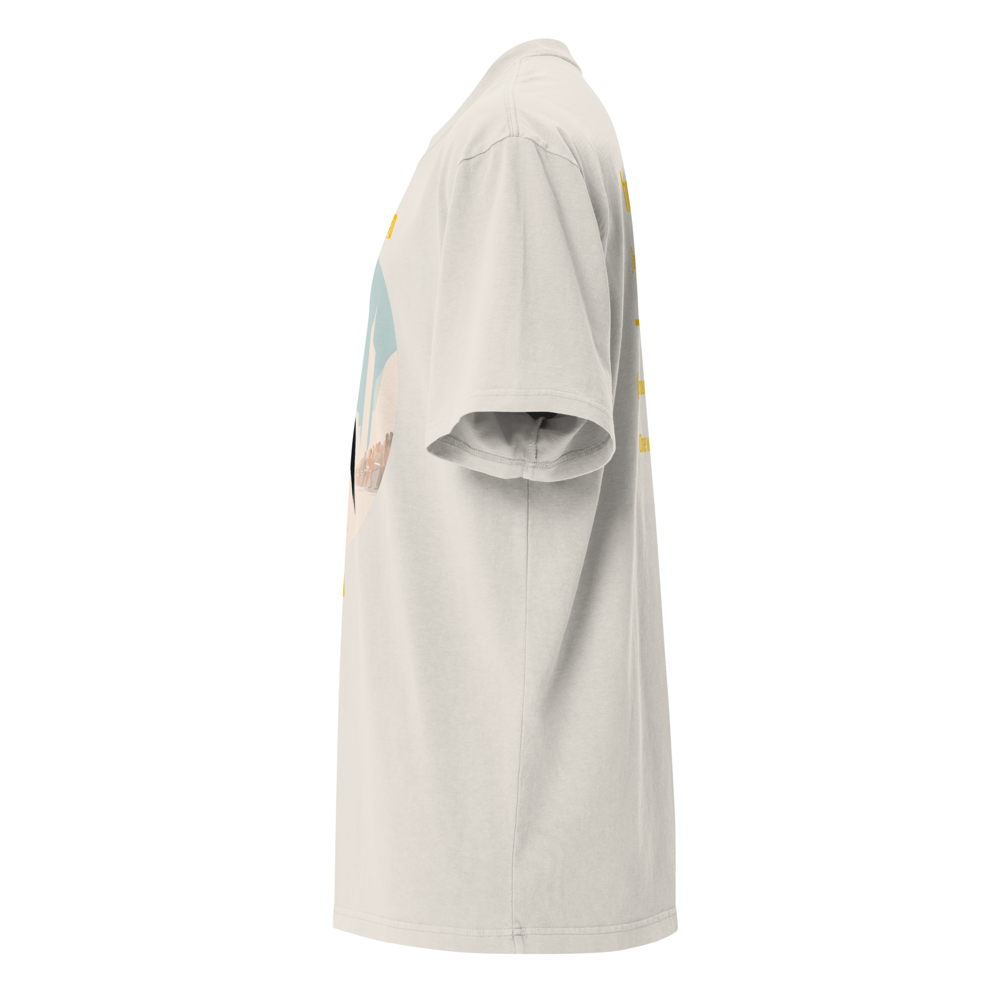 Xantho Philos™ Oversized Faded T-Shirt in Faded Bone for men, soft neutral oversized T-shirt with a minimalist streetwear feel