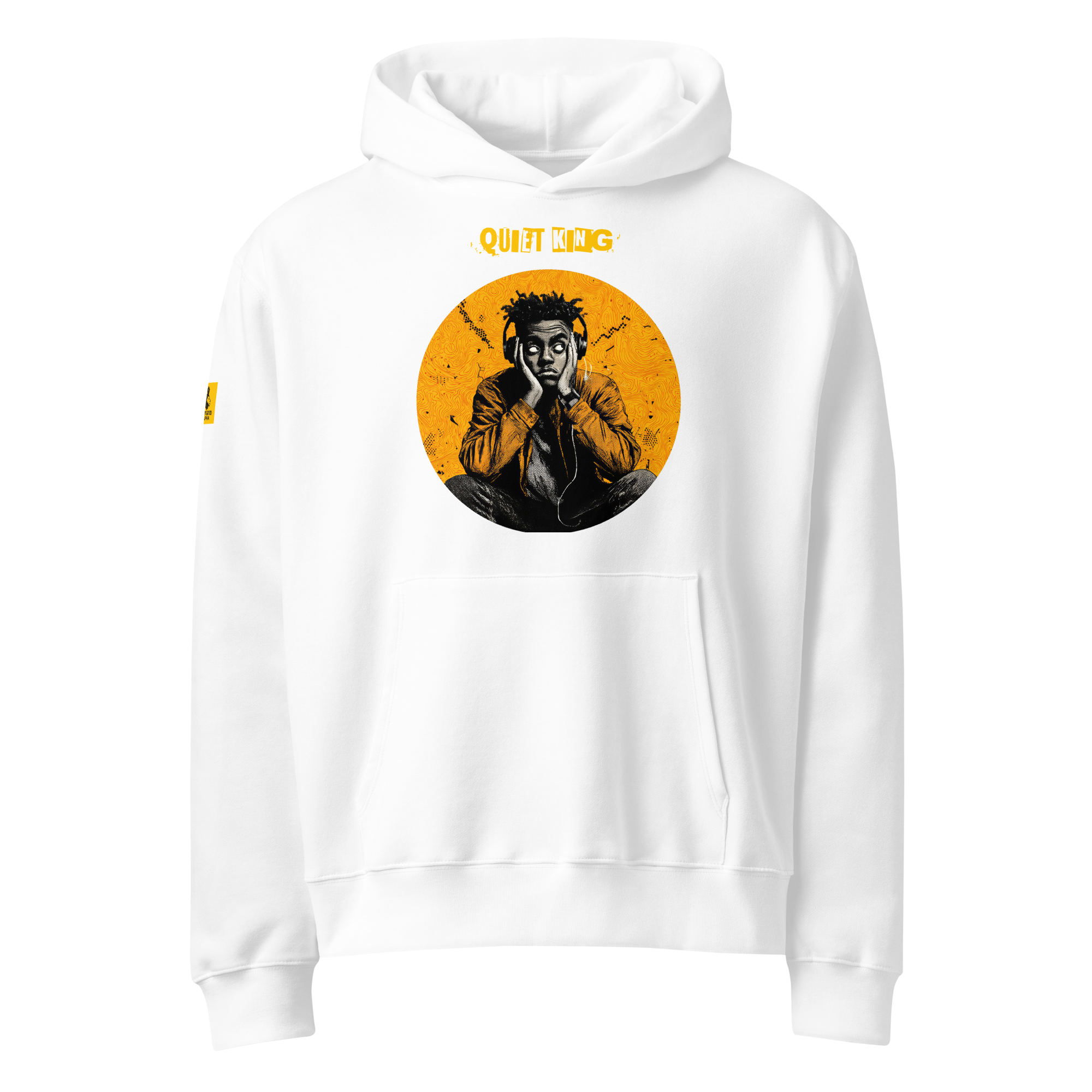 IntrovertedAlpha™ Oversized Hoodie in White for men, crisp minimalist oversized hoodie with premium streetwear appeal