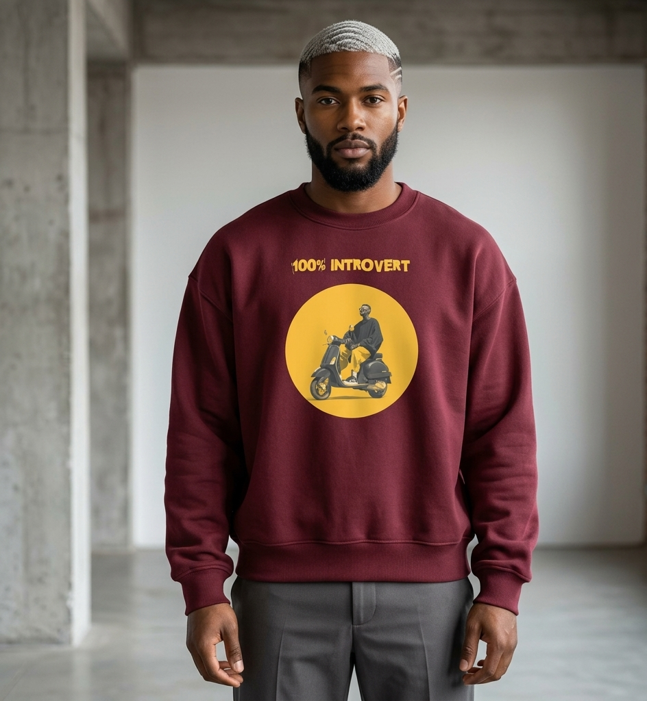 Xantho Philos™ Oversized Sweatshirt in Maroon for men, rich-toned oversized sweatshirt with heavyweight comfort