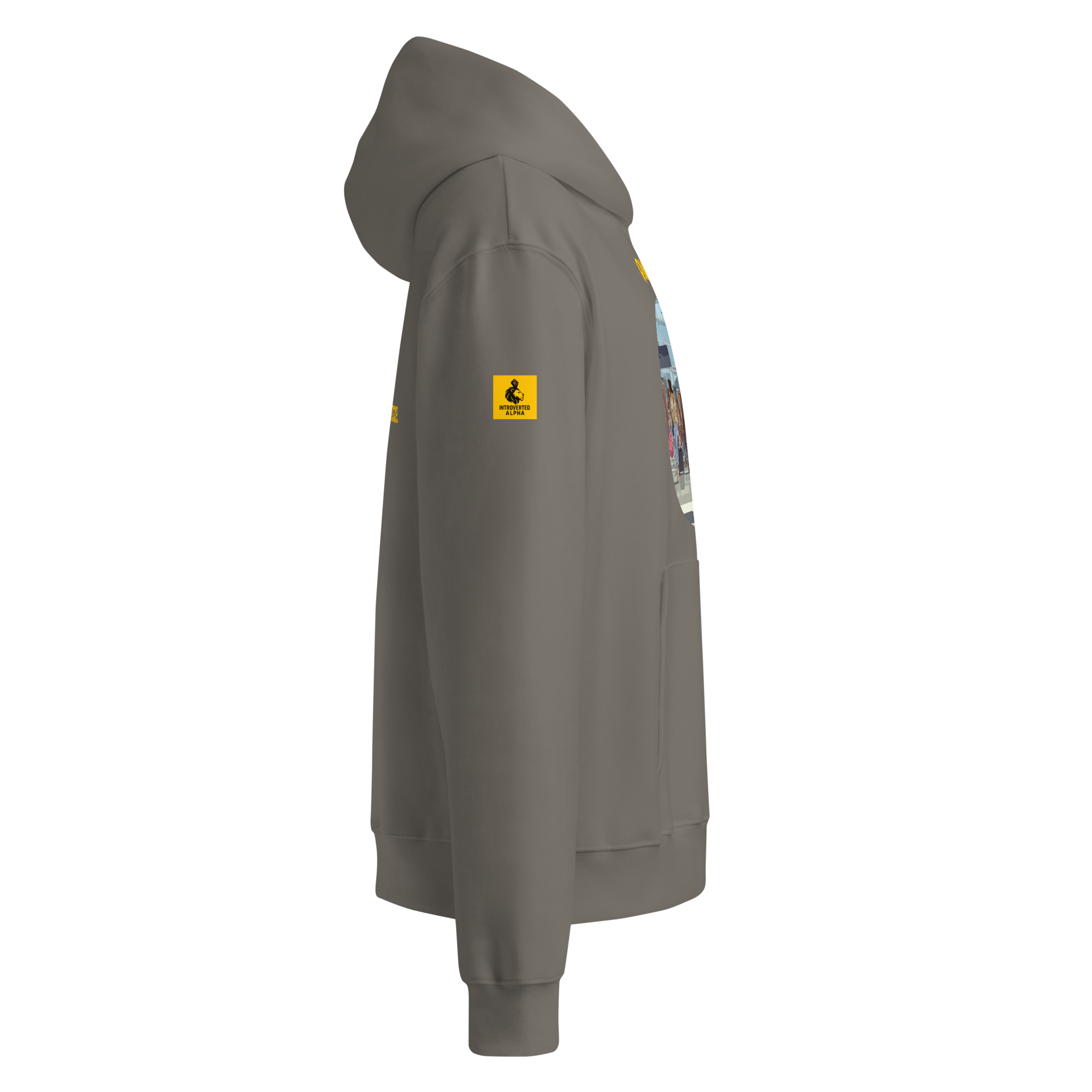 IntrovertedAlpha™ Oversized Hoodie in Asphalt for men, clean minimalist hoodie with premium heavyweight comfort