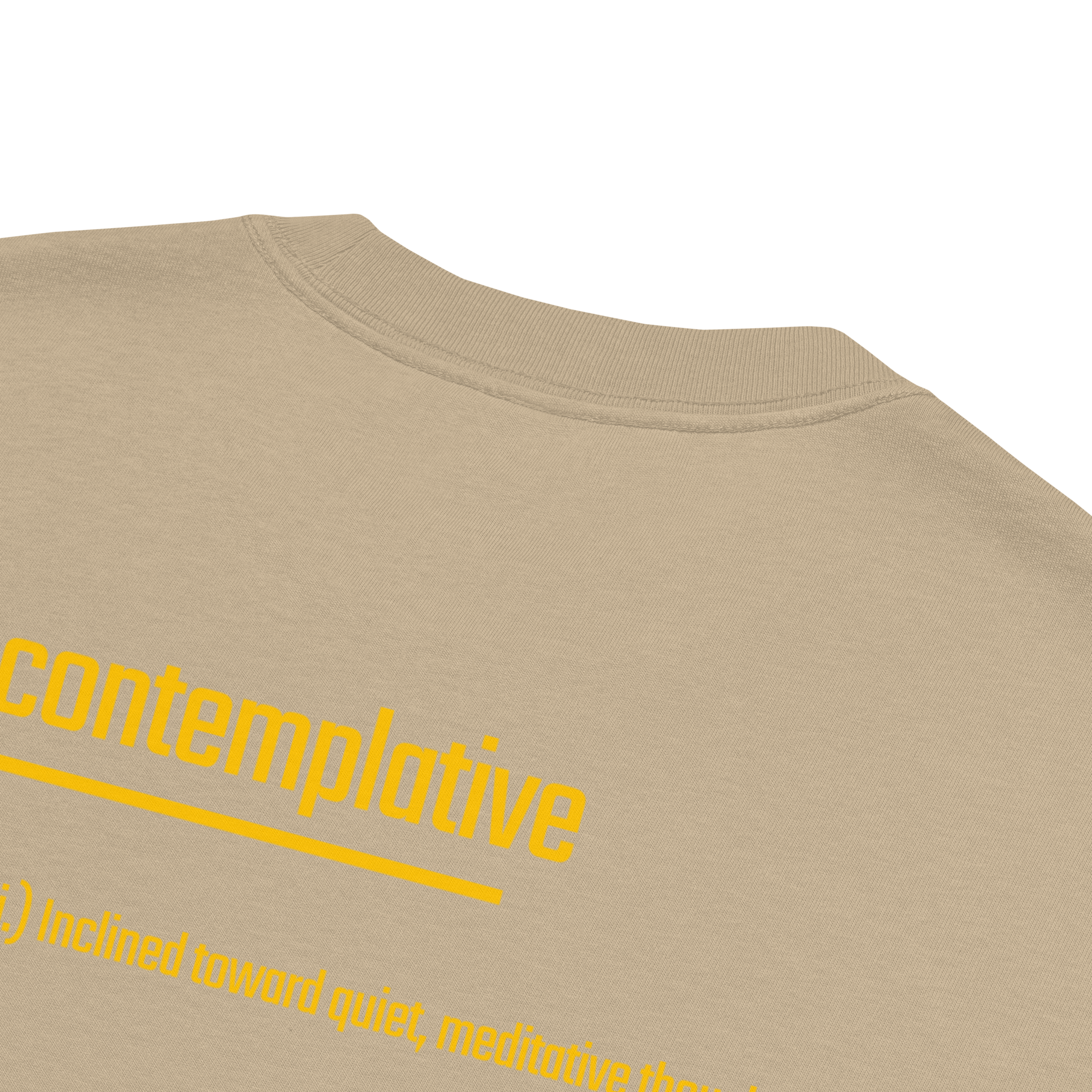 IntrovertedAlpha™ Oversized Faded T-Shirt in Faded Khaki for men, neutral oversized T-shirt with casual streetwear style