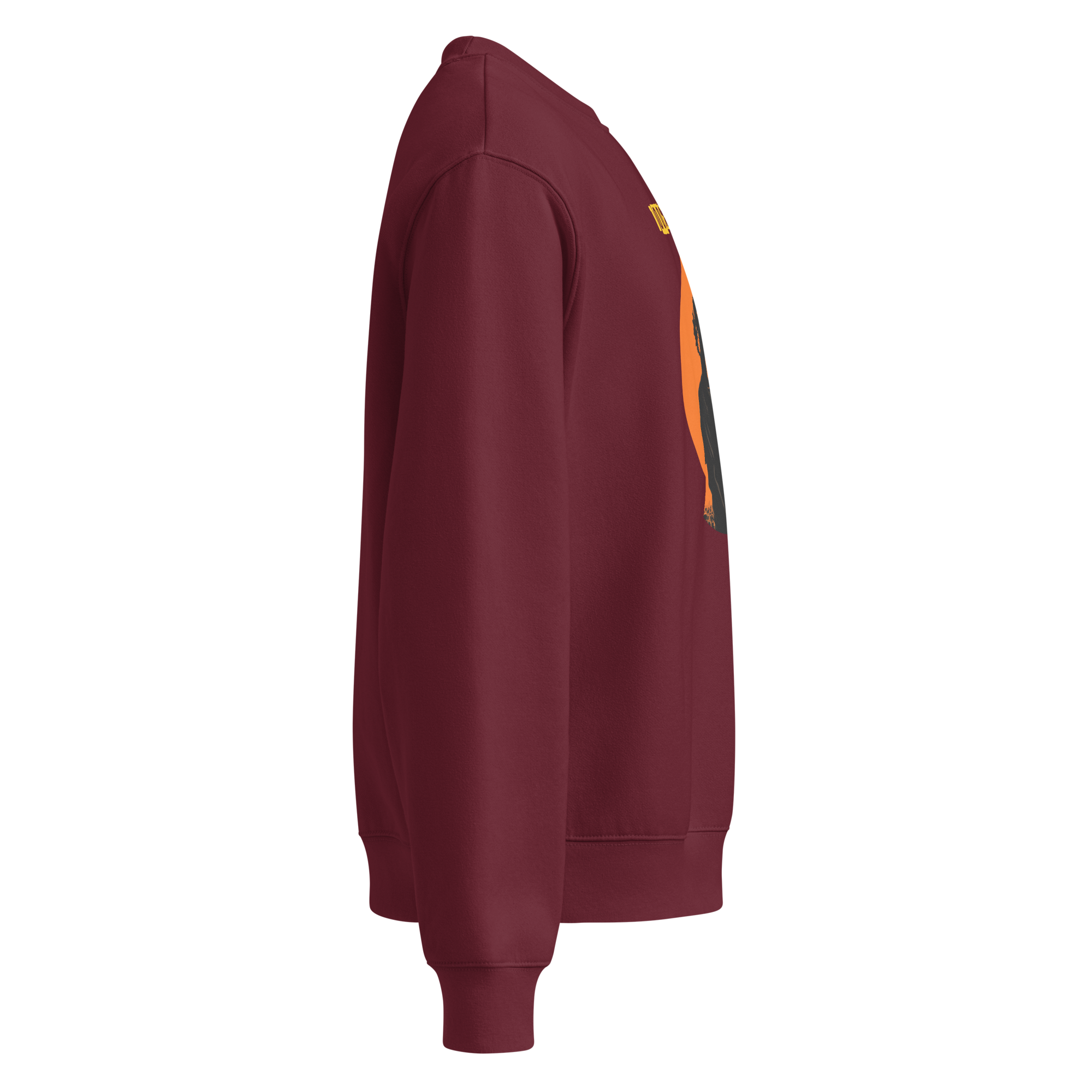 IntrovertedAlpha™ Oversized Sweatshirt in Maroon for men, rich-toned oversized sweatshirt with heavyweight comfort