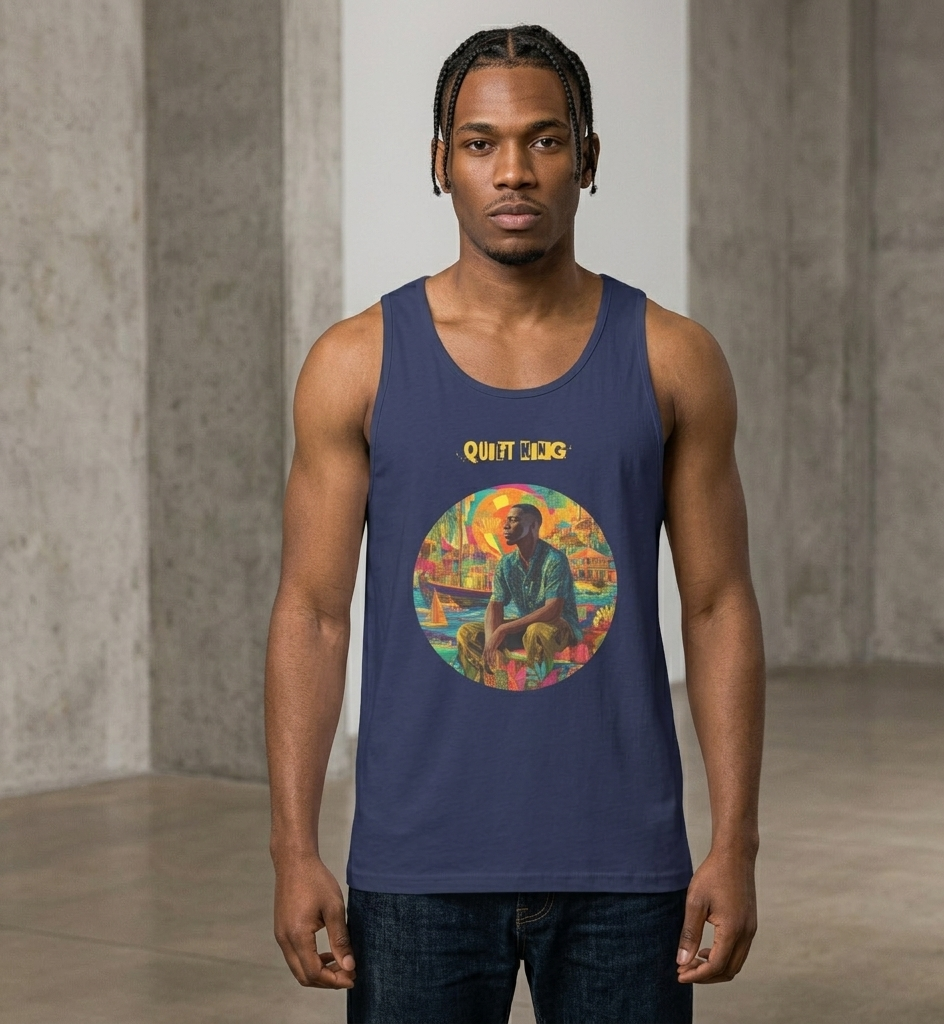 IntrovertedAlpha™ Tank Top in Harbor Blue for men, lightweight premium tank top with a clean casual tone