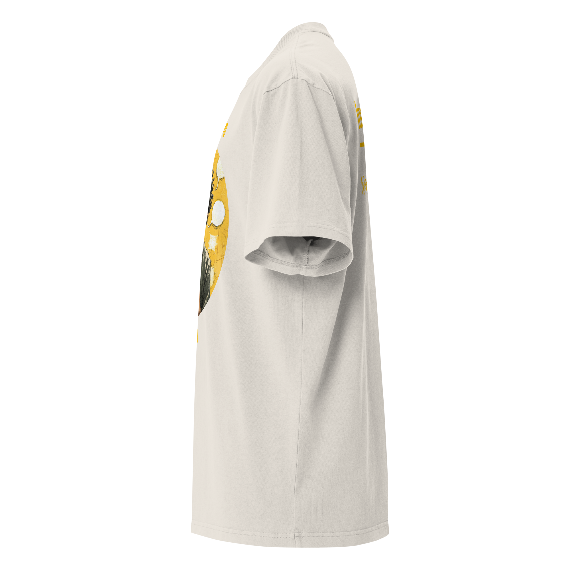 IntrovertedAlpha™ Oversized Faded T-Shirt in Faded Bone for men, soft neutral oversized T-shirt with a minimalist streetwear feel
