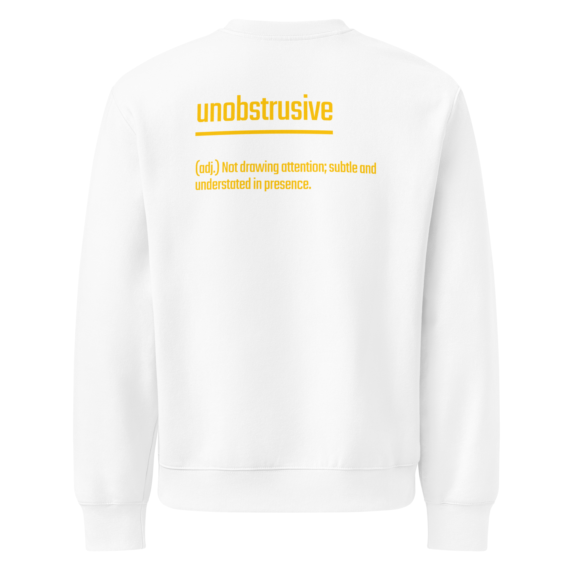 IntrovertedAlpha™ Oversized Sweatshirt in White for men, clean minimalist sweatshirt with a premium heavyweight finish
