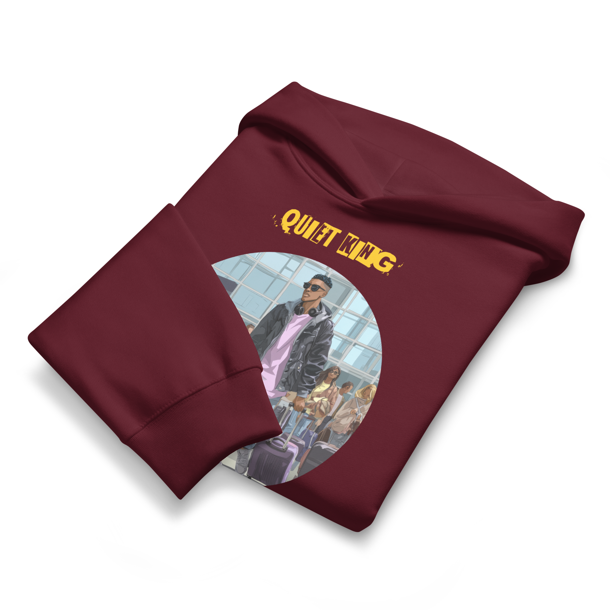 IntrovertedAlpha™ Oversized Hoodie in Maroon for men, premium oversized hoodie with heavyweight comfort