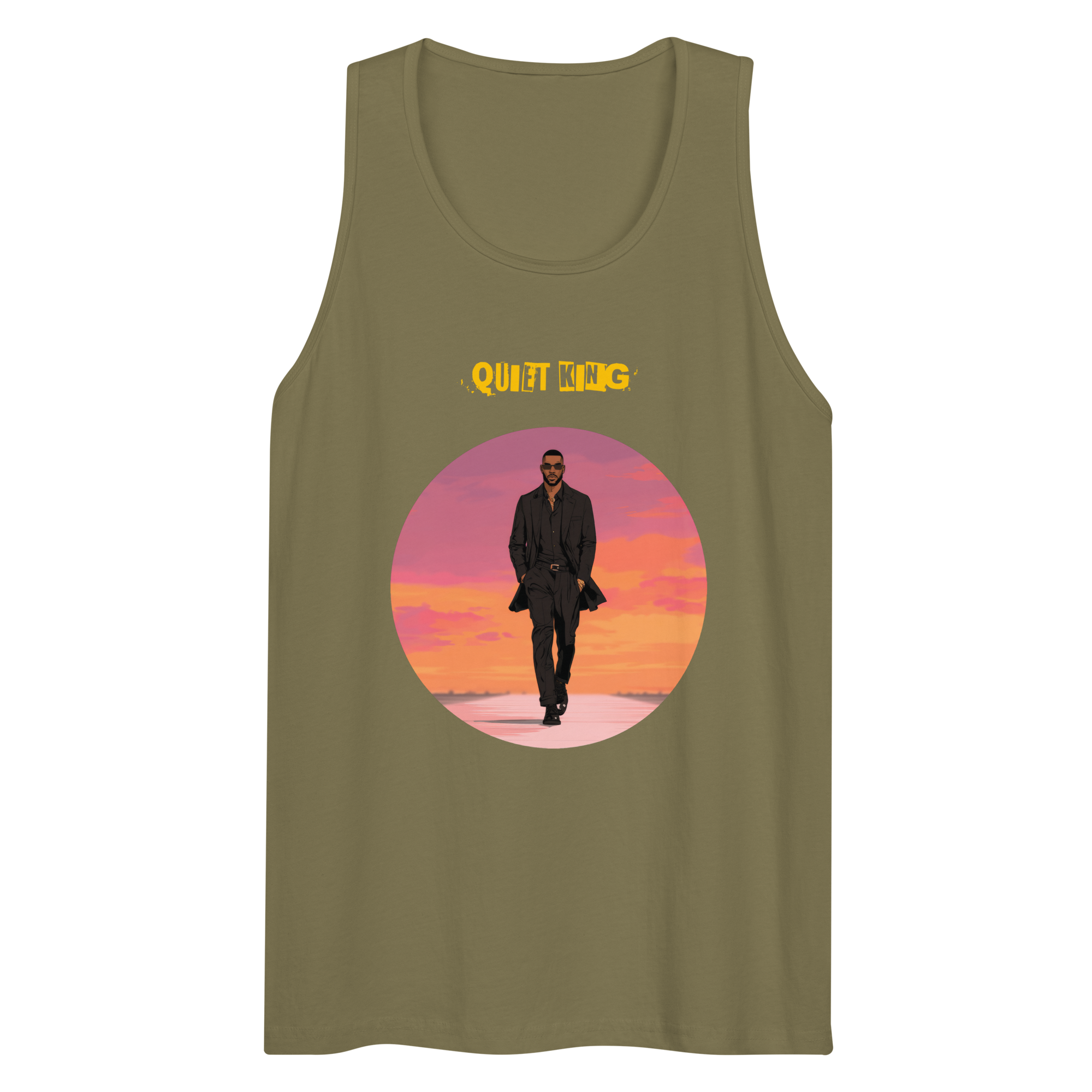 Xantho Philos™ Tank Top in Military Green for men, athletic streetwear tank with a grounded utilitarian tone