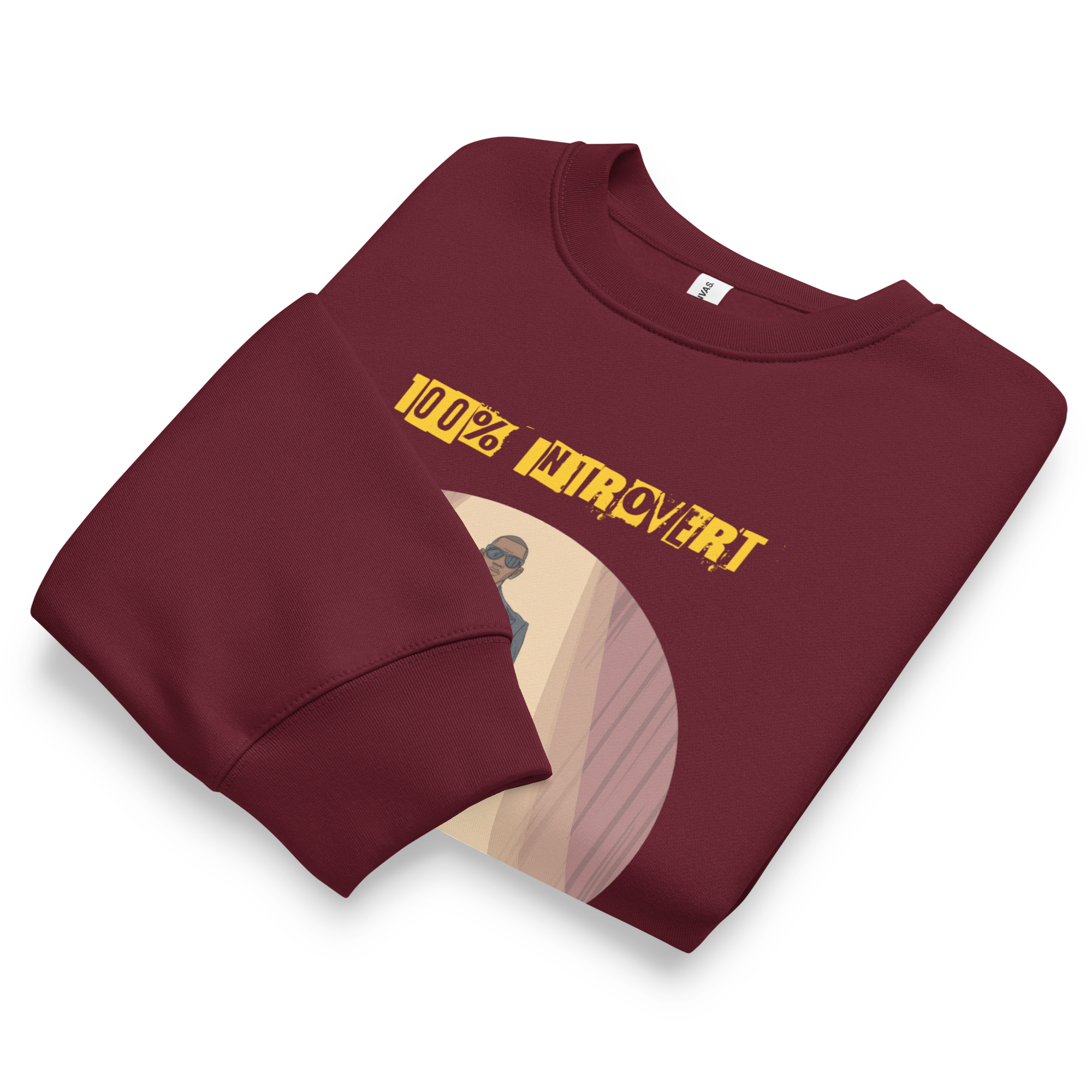 IntrovertedAlpha™ Oversized Sweatshirt in Maroon for men, rich-toned oversized sweatshirt with heavyweight comfort