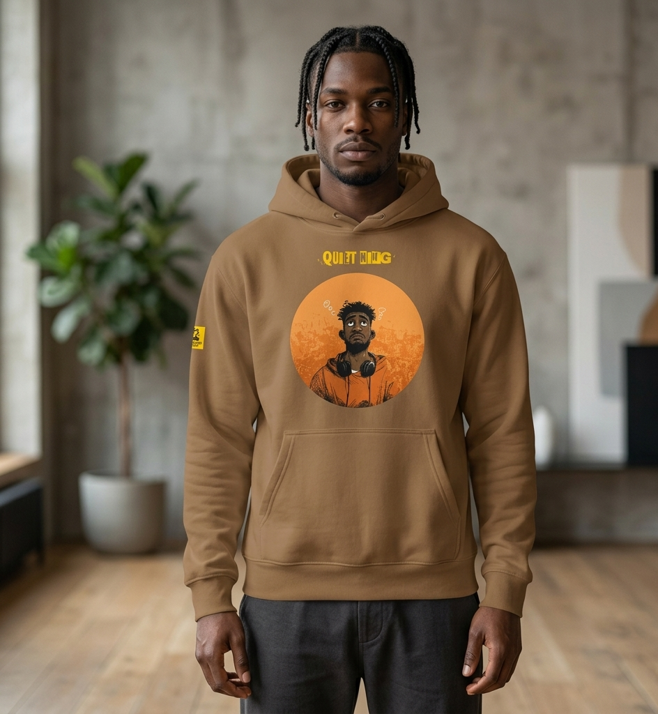 Xantho Philos™ Oversized Hoodie in Vintage Brown for men, premium oversized streetwear with a warm neutral tone