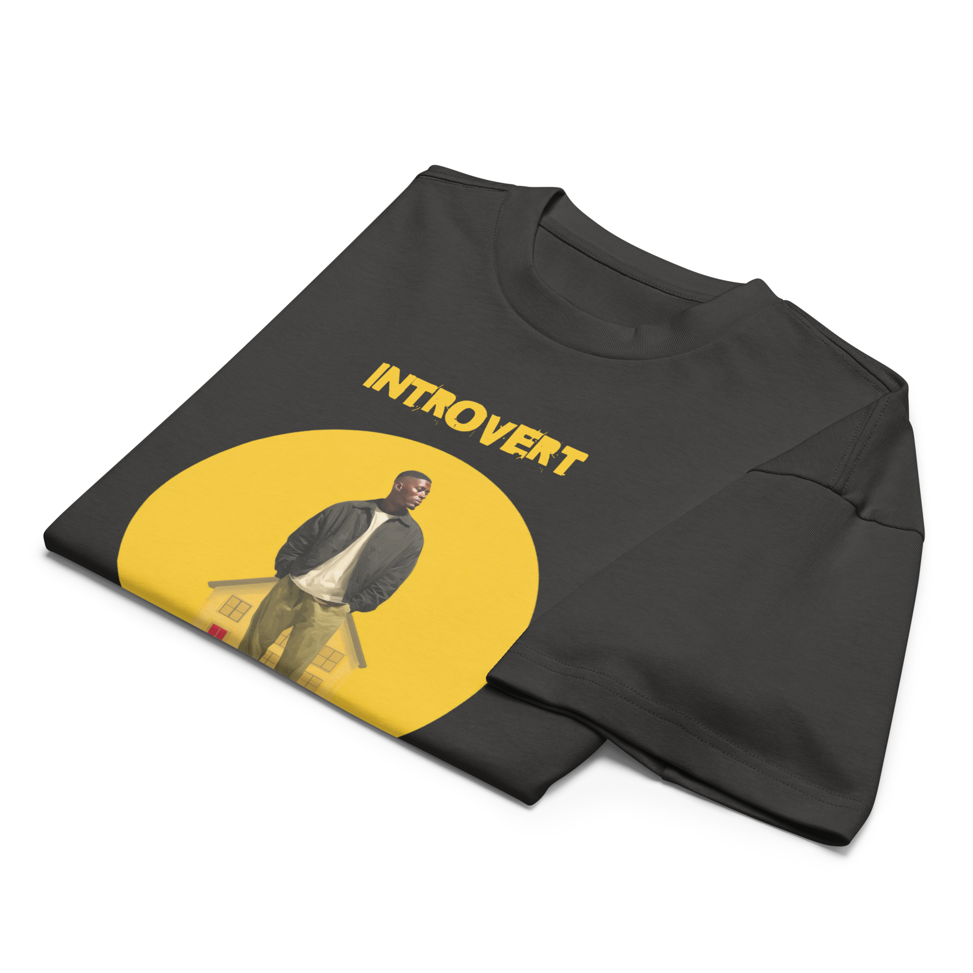 Xantho Philos™ Box Tee in Vintage Black for men, washed boxy T-shirt with a relaxed streetwear silhouette