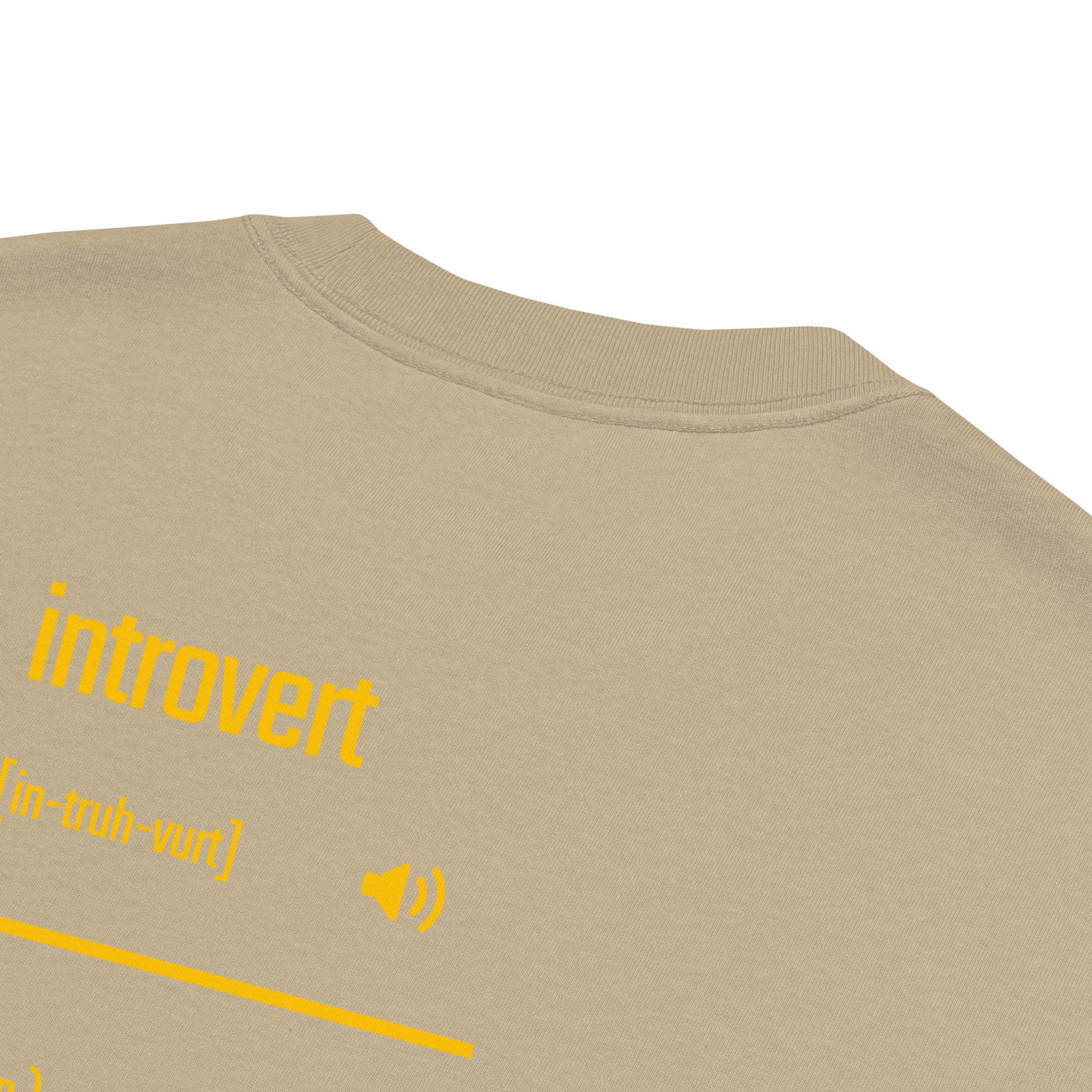 IntrovertedAlpha™ Oversized Faded T-Shirt in Faded Khaki for men, neutral oversized T-shirt with casual streetwear style