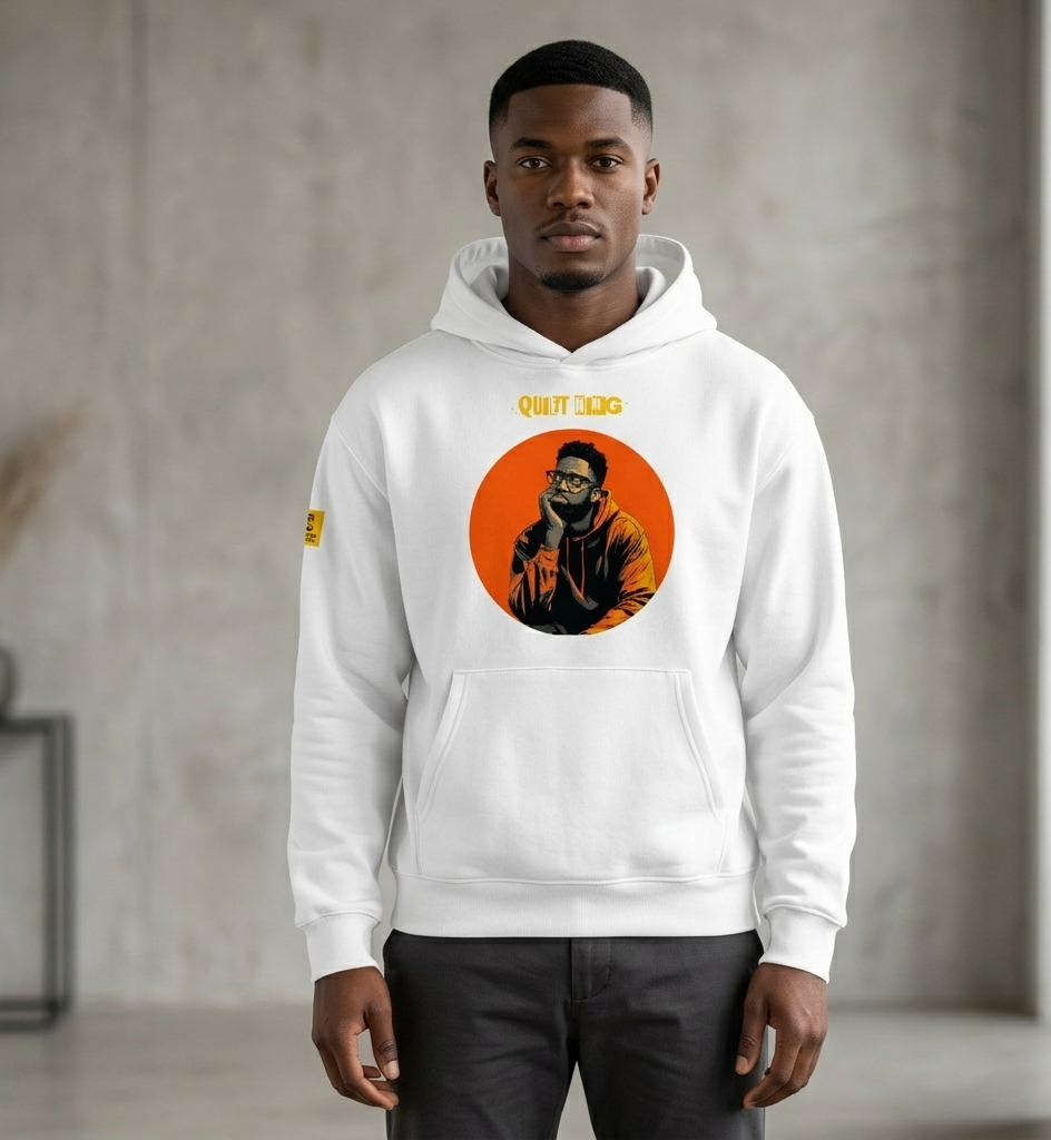Xantho Philos™ Oversized Hoodie in White for men, crisp minimalist oversized hoodie with premium streetwear appeal