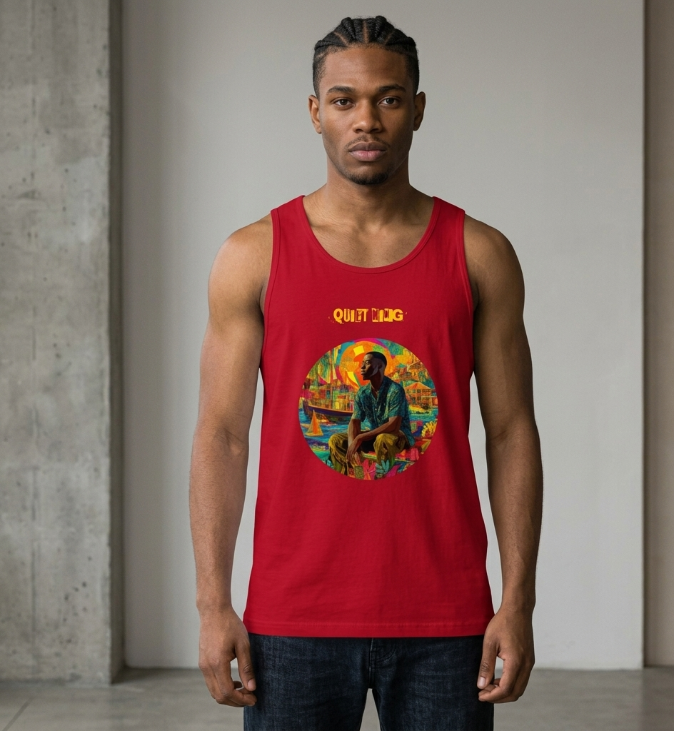 IntrovertedAlpha™ Tank Top in Red for men, bold premium tank top with lightweight streetwear style