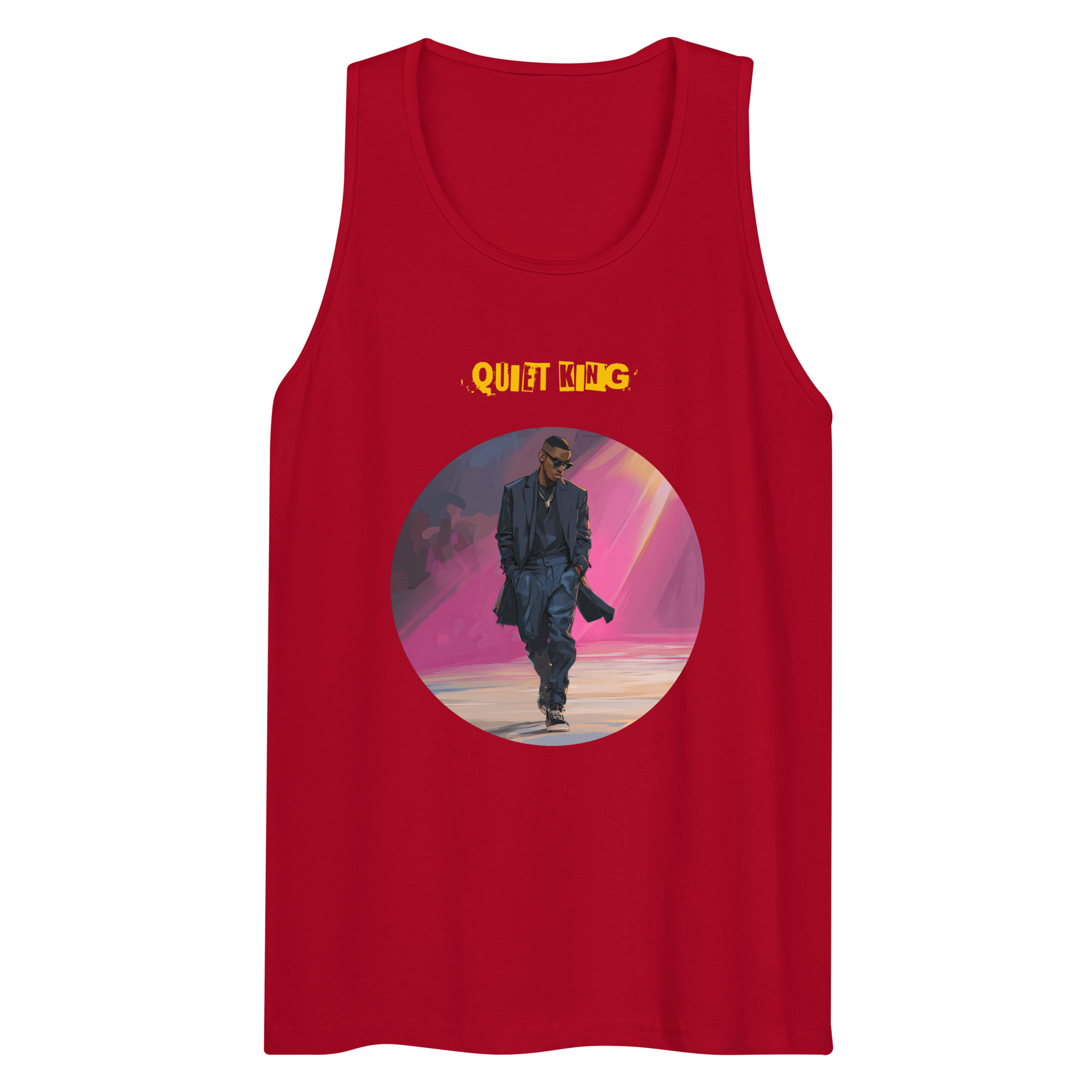 IntrovertedAlpha™ Tank Top in Red for men, bold premium tank top with lightweight streetwear style