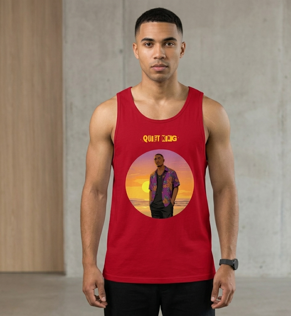 IntrovertedAlpha™ Tank Top in Red for men, bold premium tank top with lightweight streetwear style