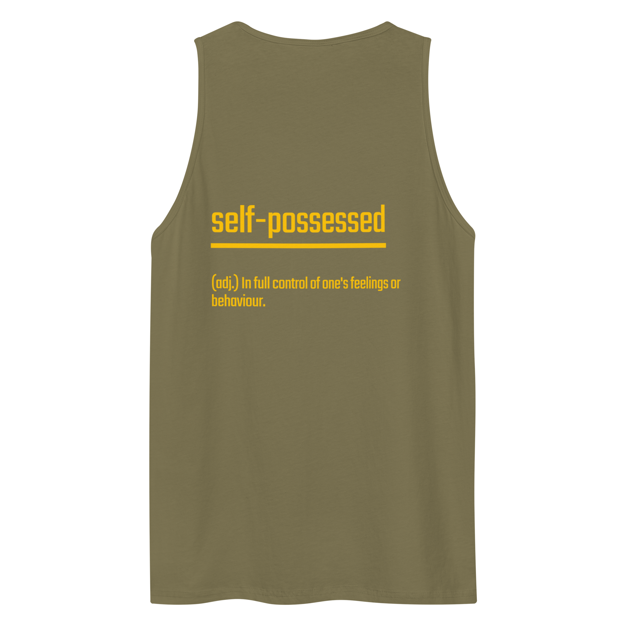 IntrovertedAlpha™ Tank Top in Military Green for men, athletic streetwear tank with a grounded utilitarian tone