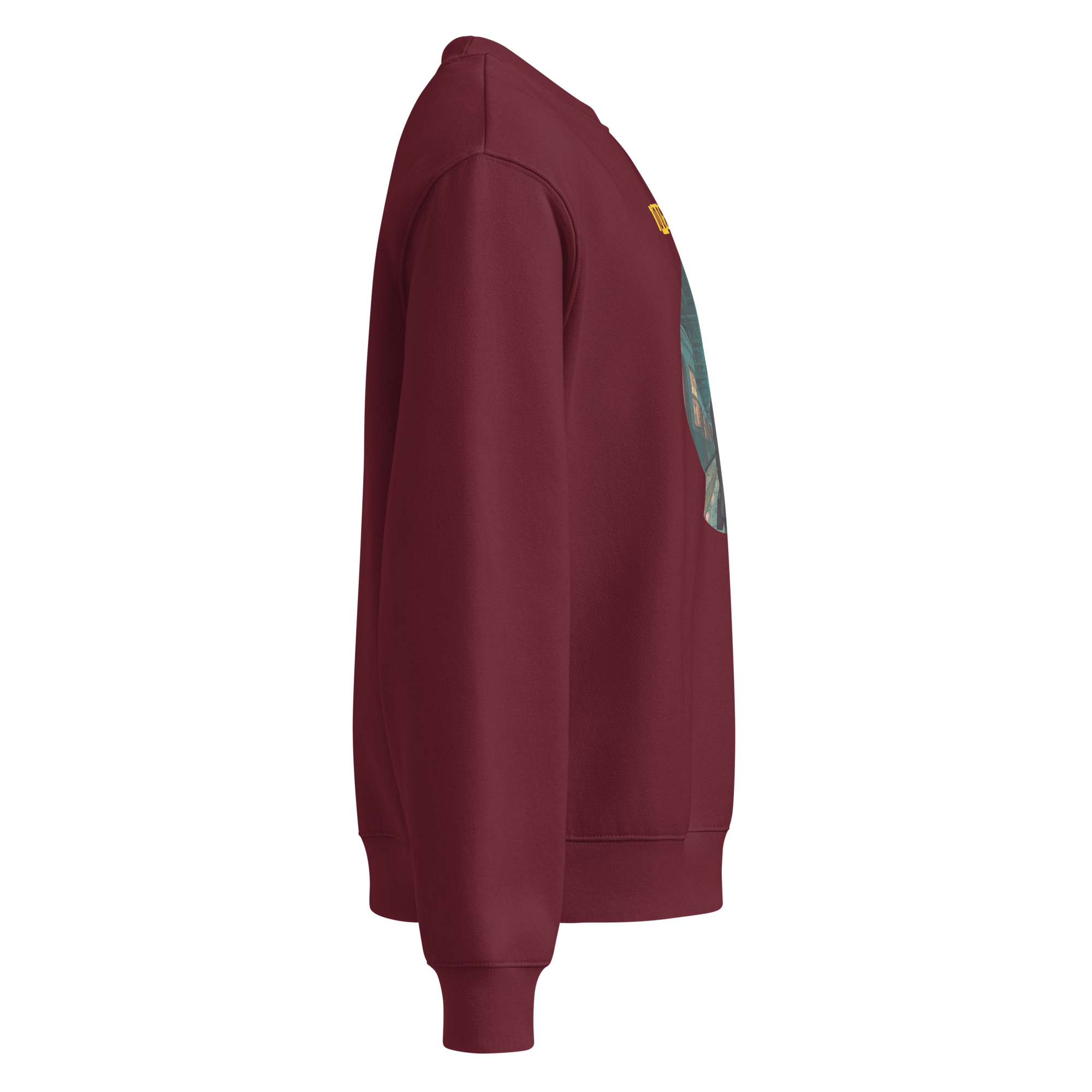 Xantho Philos™ Oversized Sweatshirt in Maroon for men, rich-toned oversized sweatshirt with heavyweight comfort