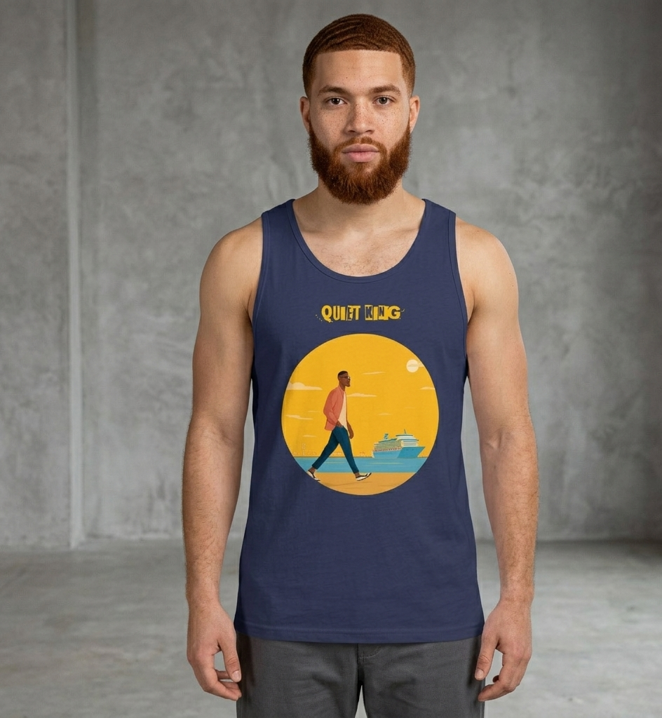 IntrovertedAlpha™ Tank Top in Harbor Blue for men, lightweight premium tank top with a clean casual tone