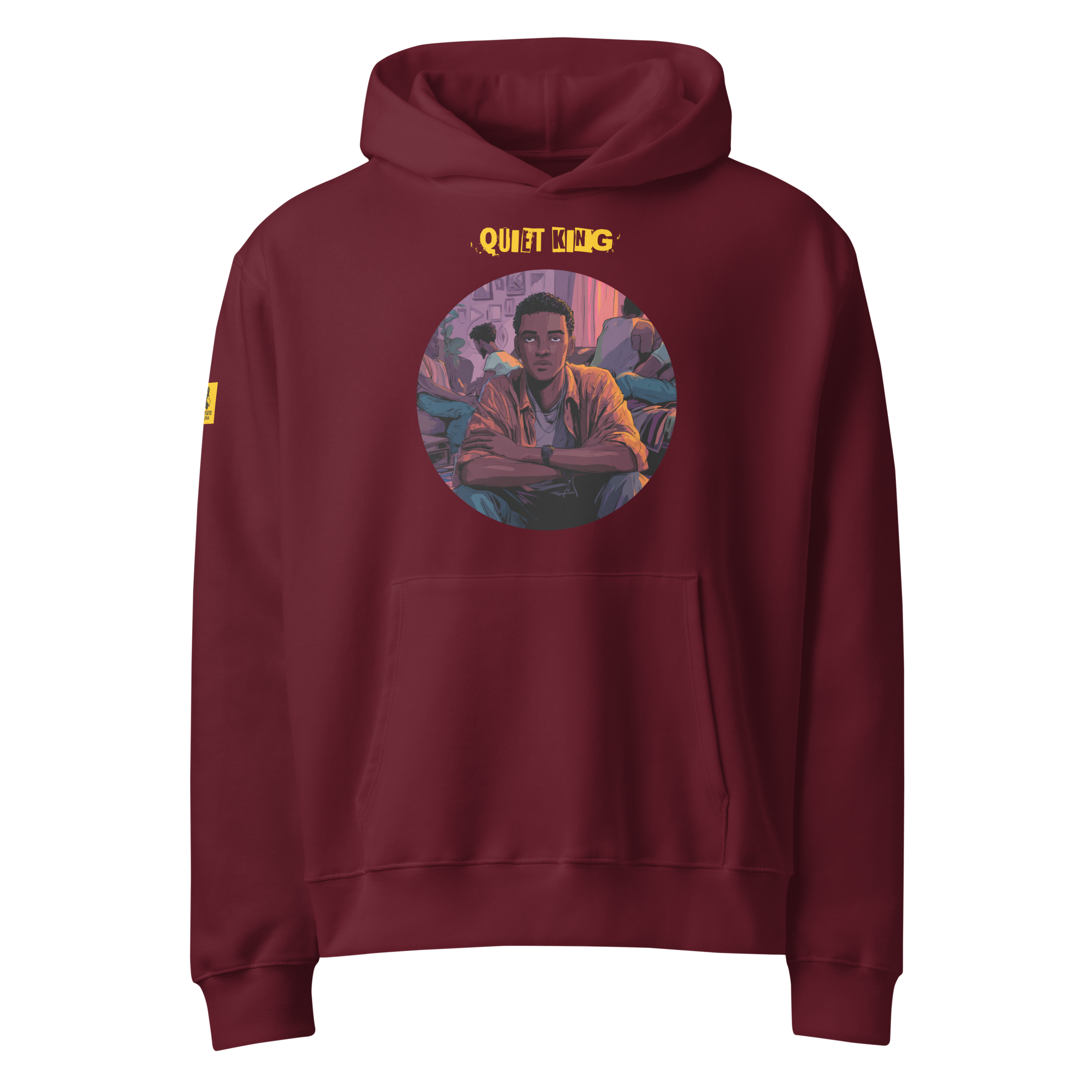 IntrovertedAlpha™ Oversized Hoodie in Maroon for men, premium oversized hoodie with heavyweight comfort