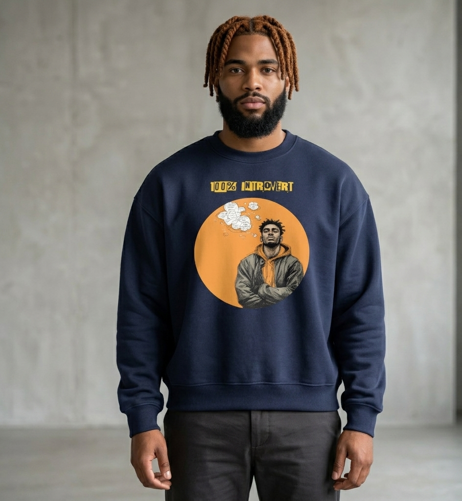 Xantho Philos™ Oversized Sweatshirt in Navy for men, minimalist premium sweatshirt with everyday streetwear style